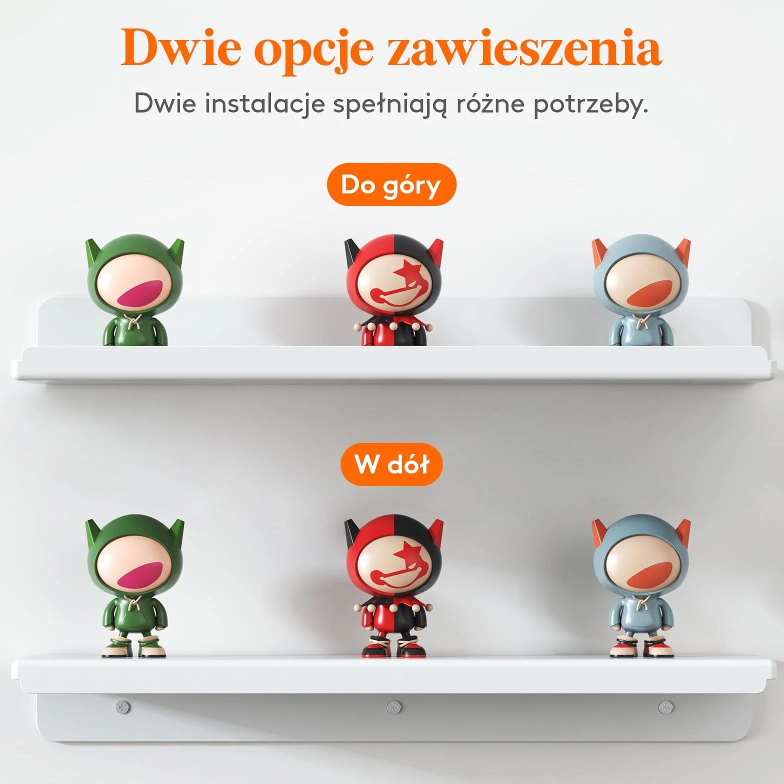 Wiszące półki Lifewit na ścianę, 4 opakowania białych półek 15'' wystrój pokoju na regał/płyty winylowe/zdjęcia/obraz w sypialni, salonie, łazience, kuchni do przechowywania i organizacji