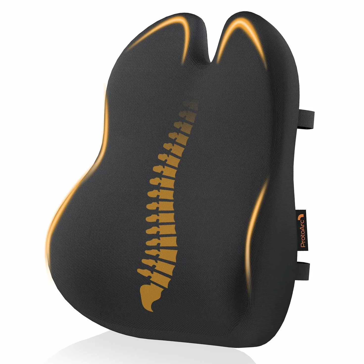 ProtoArc Poduszka podtrzymująca lędźwia - poduszka z pianki z pamięcią kształtu z ergonomicznym wzorem motyla - podparcie pleców na krzesło biurowe, fotel samochodowy, podwójne regulowane paski i