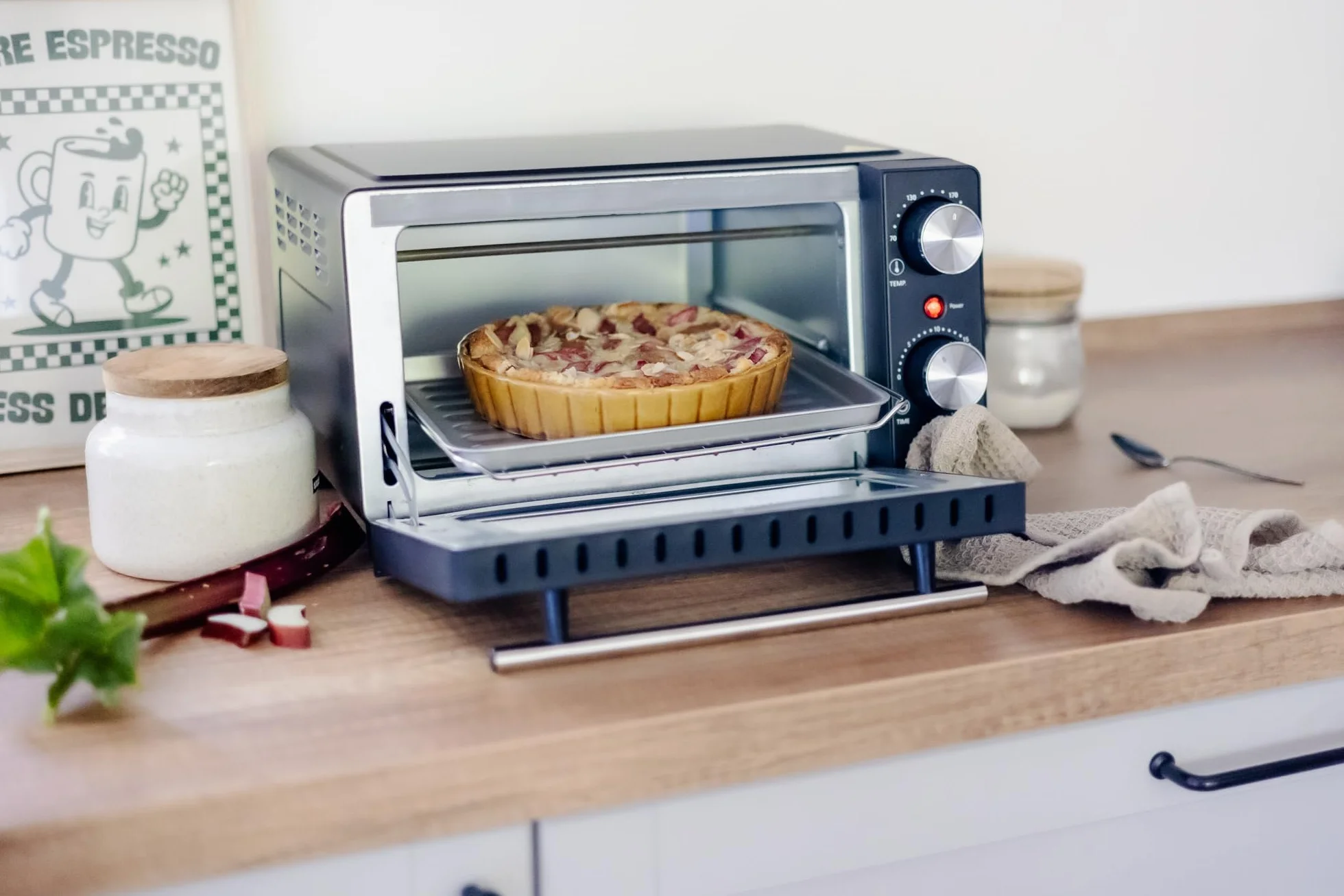 Steba Mini piekarnik o pojemności 9 litrów, grzałka górna i dolna, głębokość pizzy do Ø 22 cm