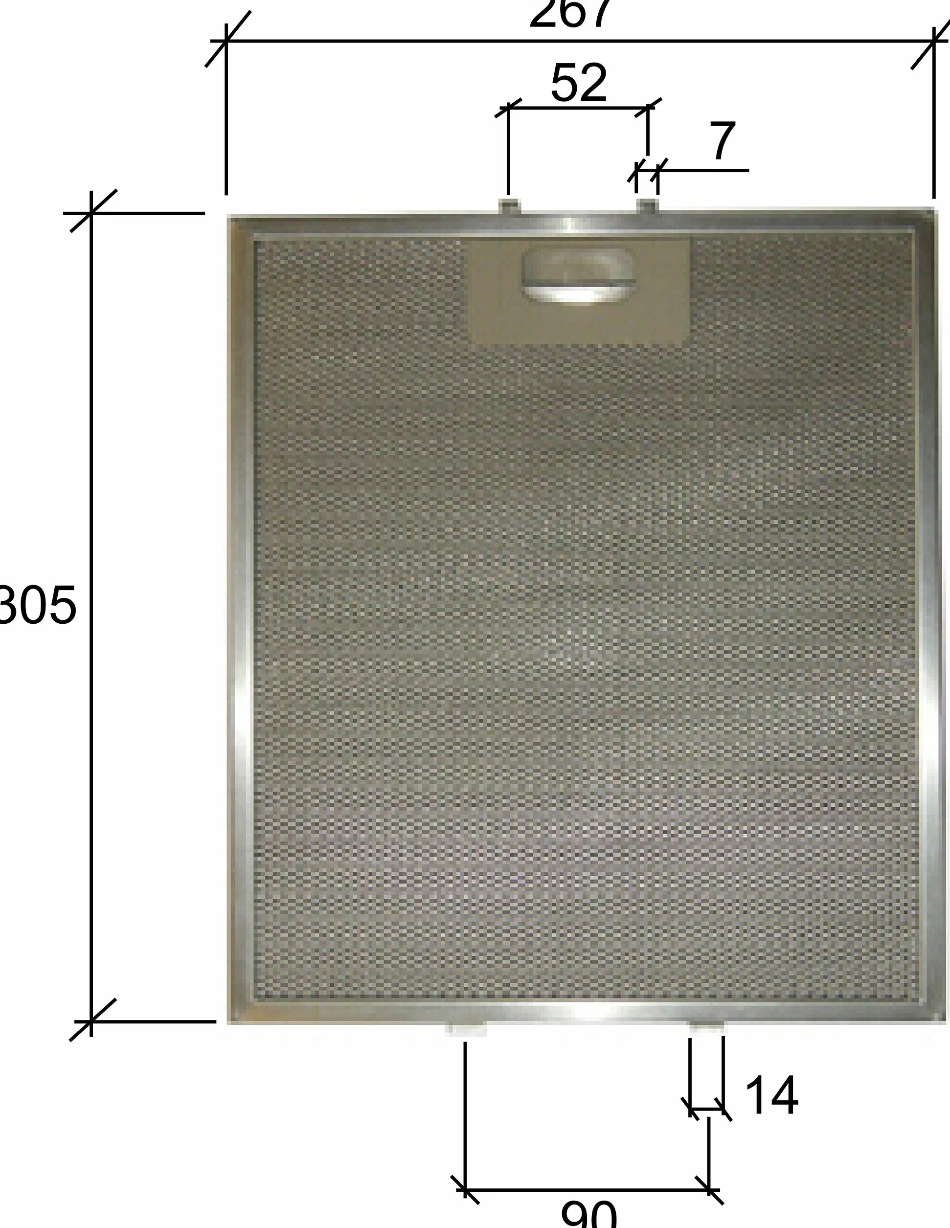 Zestaw 2 sztuk aluminiowy filtr przeciwt?uszczowy wymienny okap kuchenny do ELICA mm 267 x 305 x 9