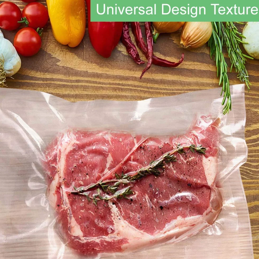 O2frepak 25X33cm(100Pakiet) Worki próżniowe do pakowania żywności w rolkach do gotowania metodą sous vide,klasy komercyjnej,bez BPA,z zabezpieczeniem przed przebiciem