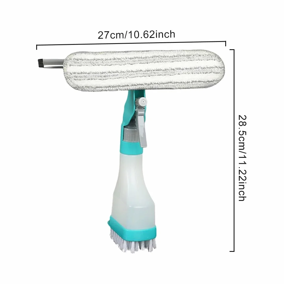 Mop do okien i spryskiwacz 4 w 1, z funkcją spryskiwania, butelka z rozpylaczem, mop z mikrofibry, do mycia okien, prysznica, łazienki, kuchni, samochodu, płytek, lustra, gospodarstwa domowego