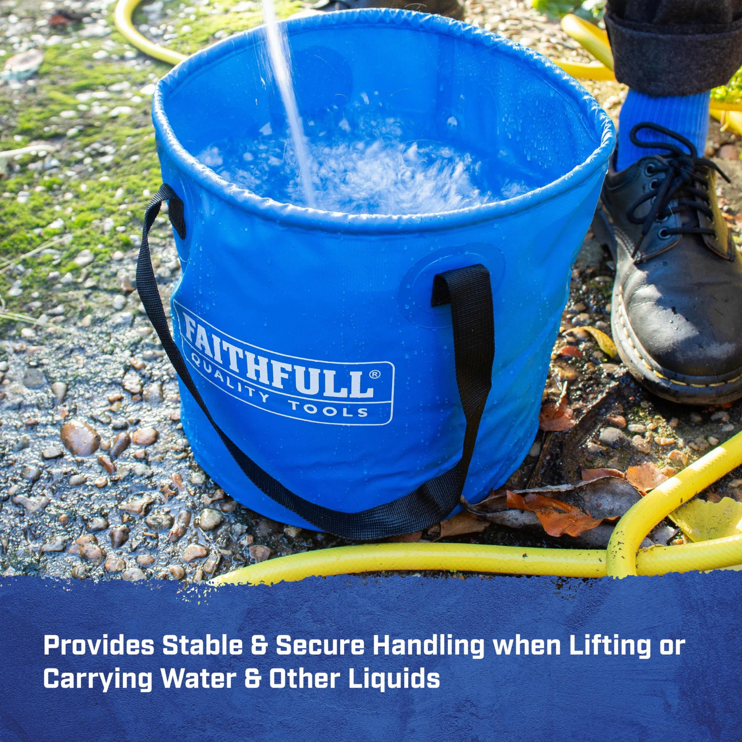 Faithfull Wiadro składane Waterproof 12 l PVC składane na płasko