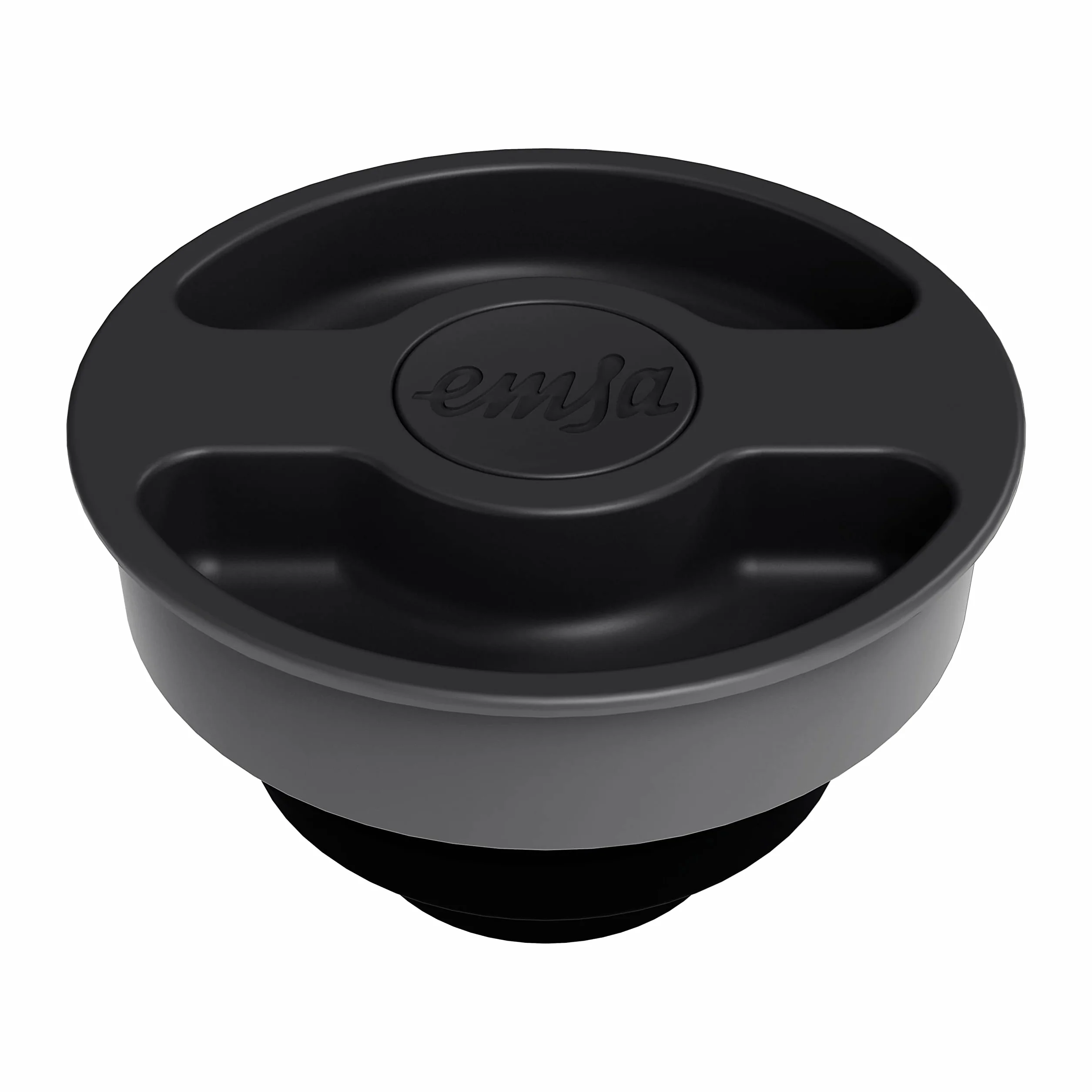 Emsa N41707 Motiva termos, 1 l, tworzywo sztuczne, zamknięcie Quick-Press, 12 h gorąco, zimno przez 24 h, wyprodukowano w Niemczech, skandynawski design, czarny