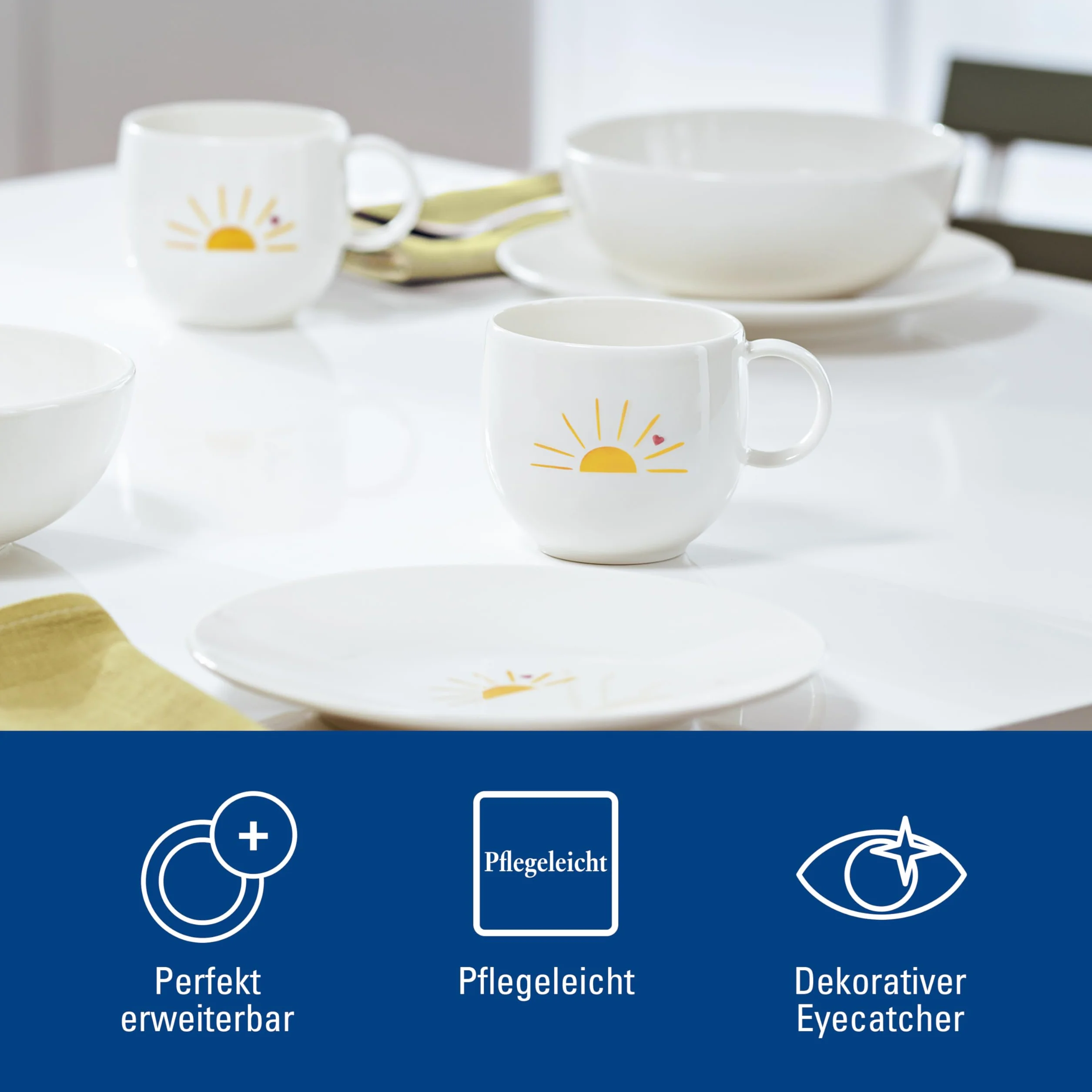 Villeroy & Boch With Love kubek z uchem Hello Sunshine porcelana filiżanka do kawy i herbaty