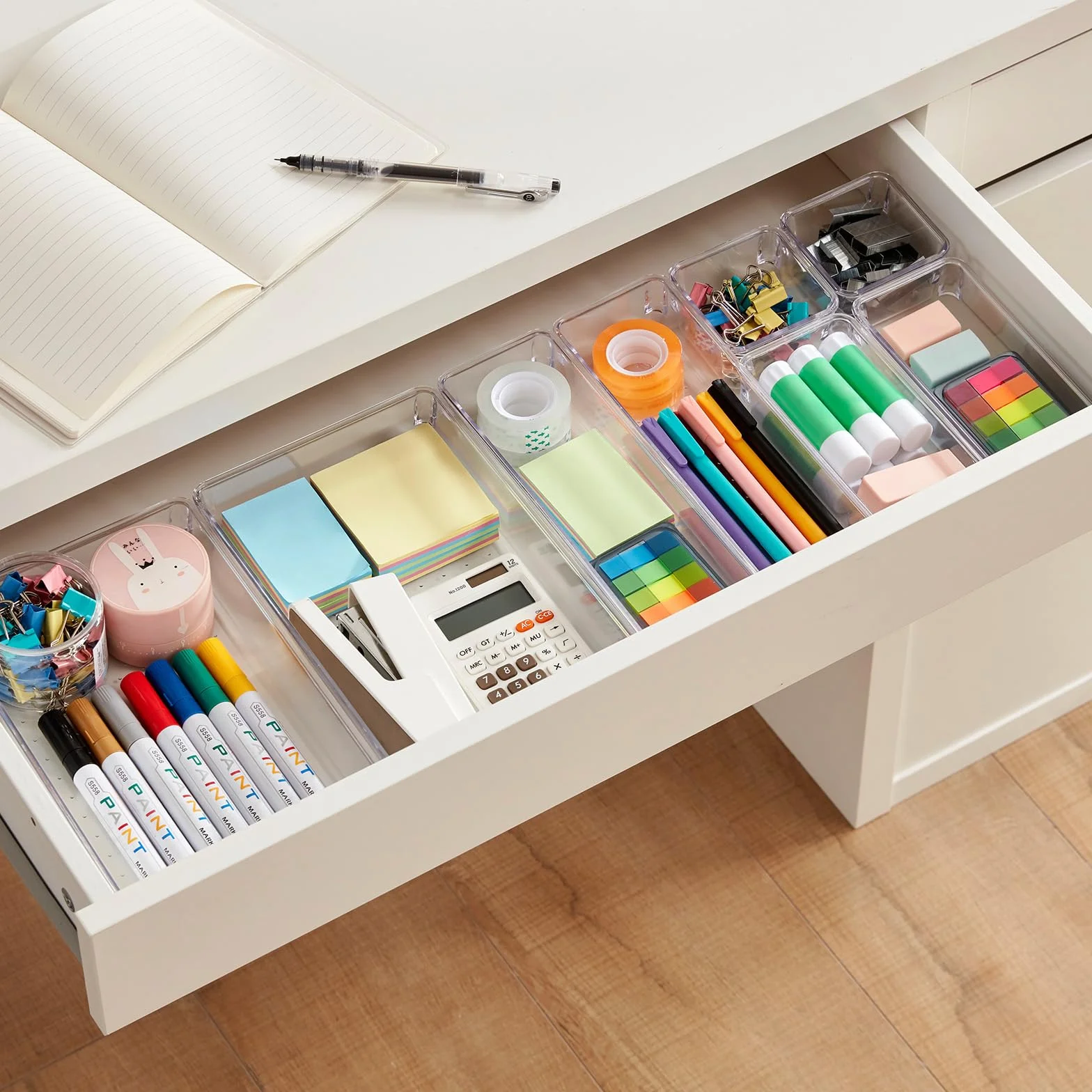 Lifewit 11 PCS Zestaw Organizer Szuflada Zestaw Jasny Plastikowy Szuflada Biurko Podziały Tace Kredens Przechowywanie Pojemniki Pudło z Podziałkami do Makijażu, Biżuterii i Gadżetów, Sypialnia, Biuro