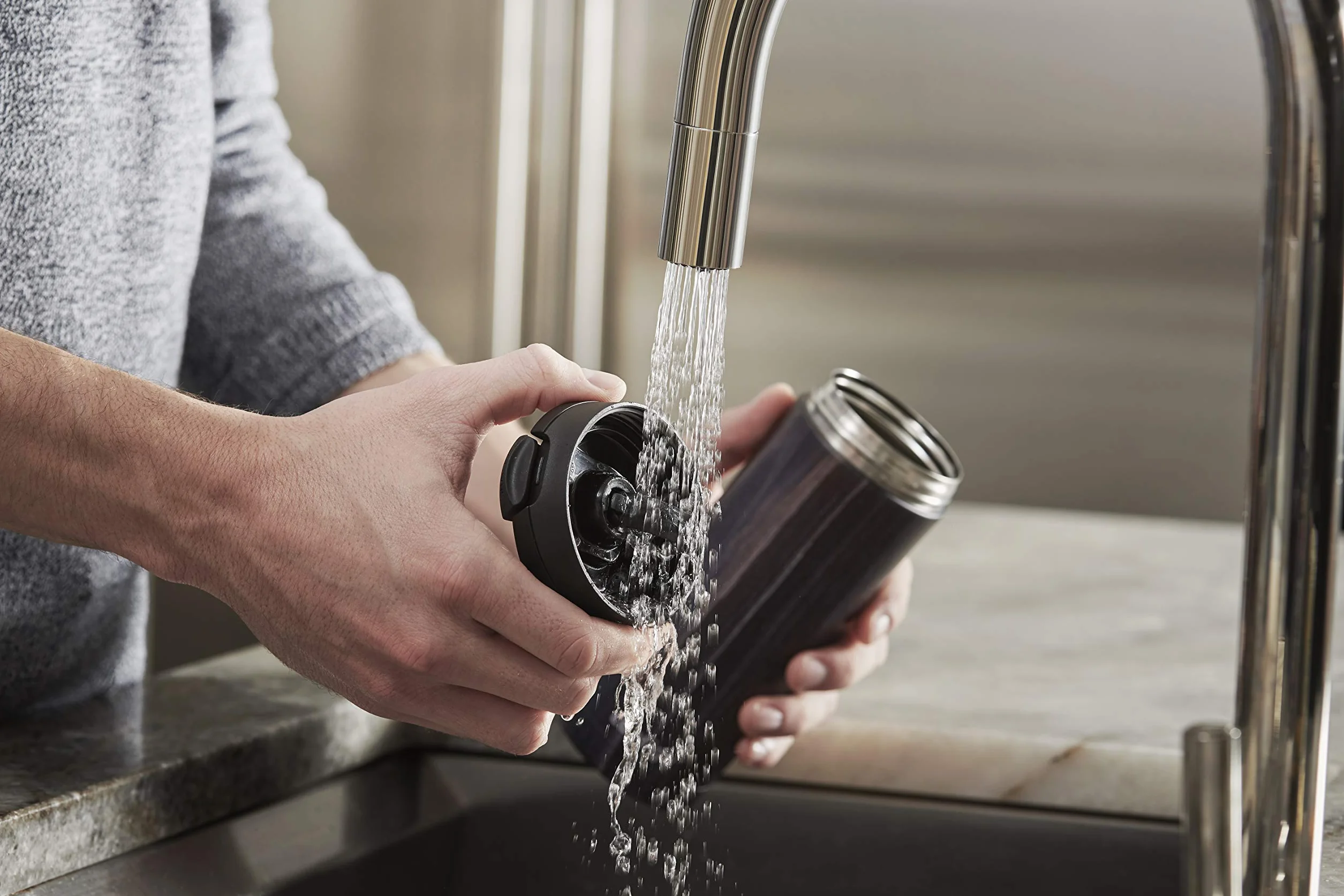 Contigo Huron Snapseal 2095638 Kubek Termiczny, Różowy/Czarny, 470 ml