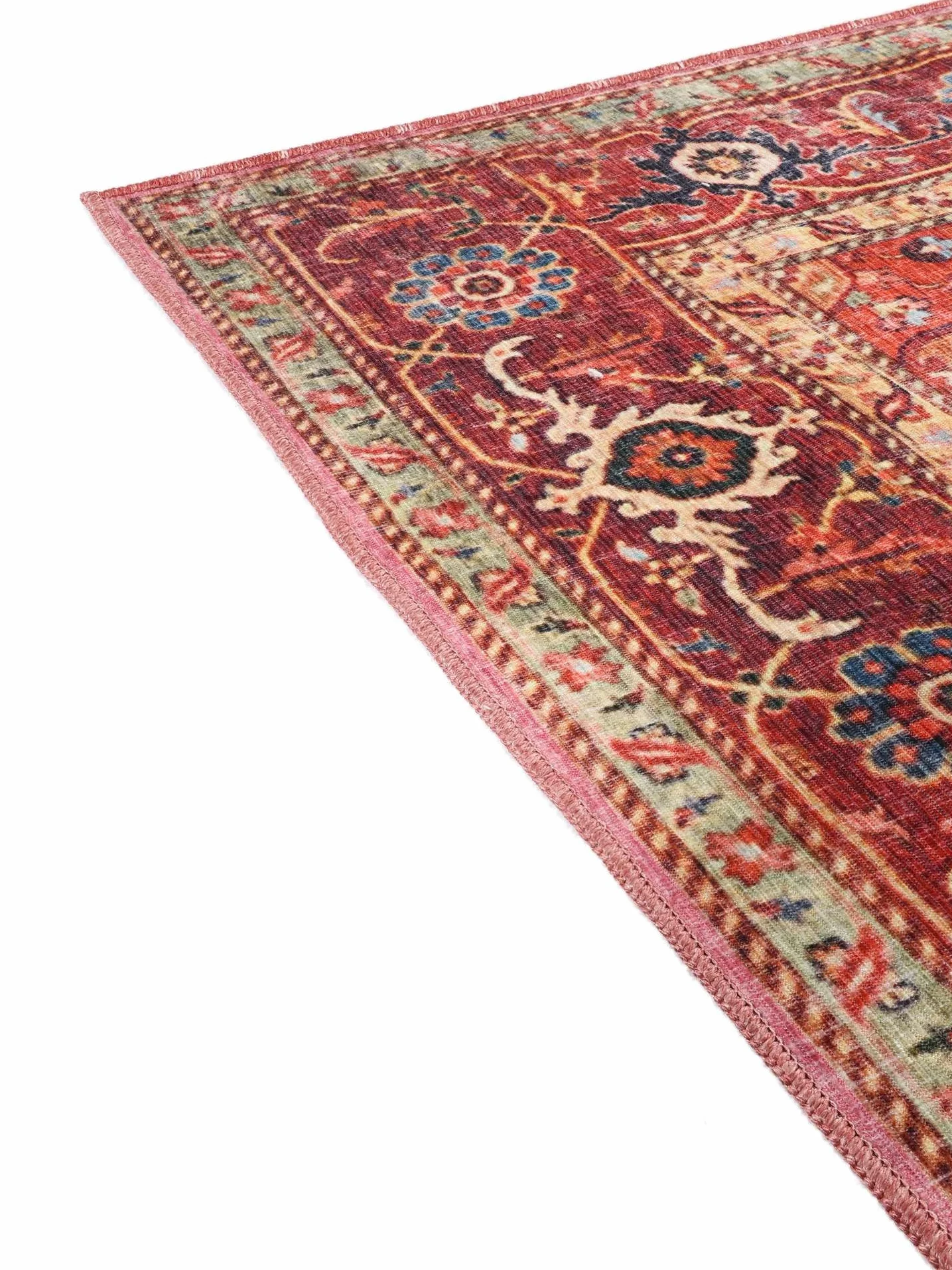 RugVista Georgia Oriental, Dywan, Orientalne, 160 x 230 cm, Prostokąt, Niski, Pokój dzienny, Sypialnia, Kuchnia, Prać w pralce, Czerwony/Różowy