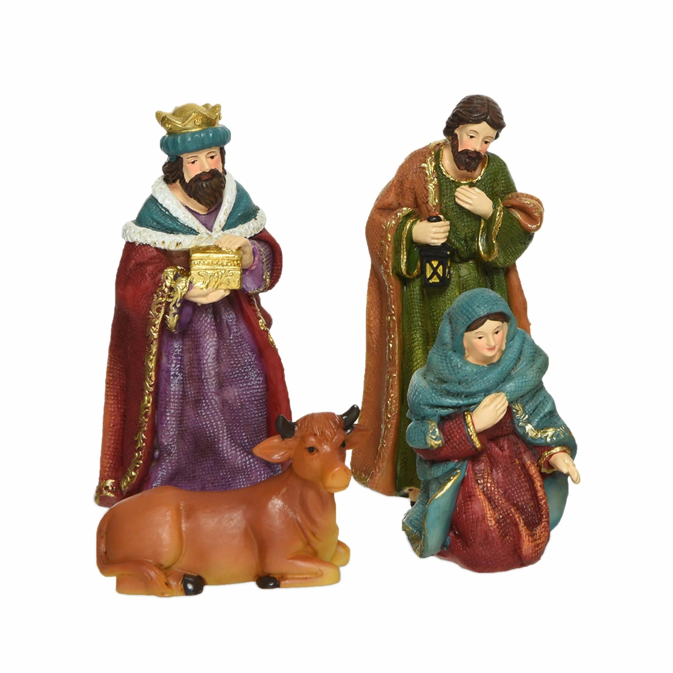Spetebo Ręcznie malowane figurki bożonarodzeniowe do szopki - 10 sztuk / 11 cm - Dekoracja stołowa do szopki - Akcesoria do szopki