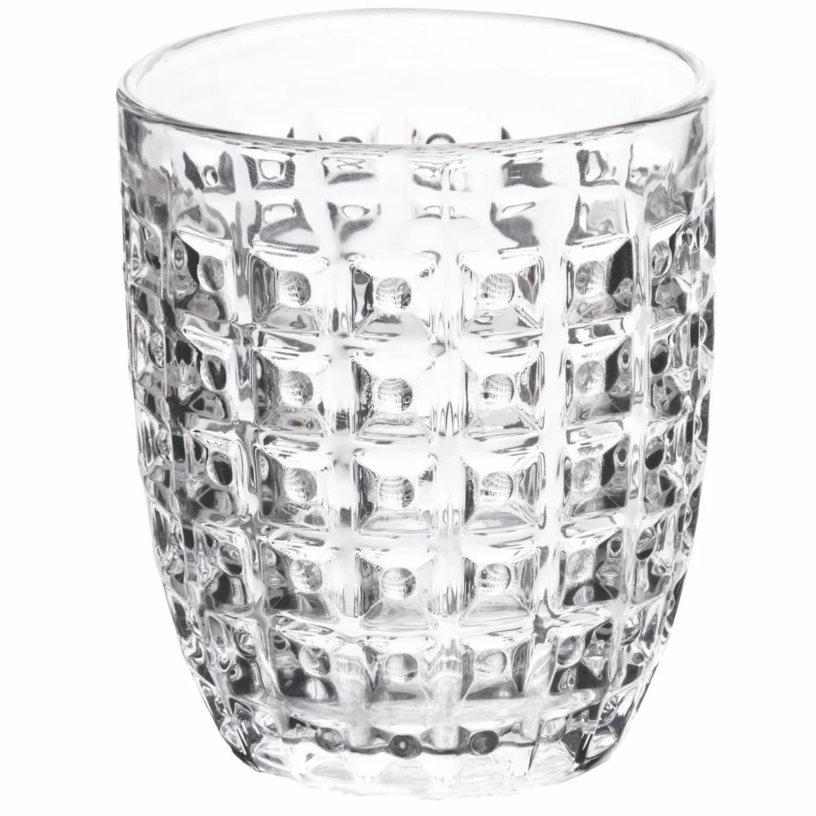 Villa d'Este Home Tivoli Geometria Zestaw kolorowych szklanek na wodę z tłoczonym tłoczeniem, 300 ml, wielokolorowy, 6 sztuk (1 szt.)