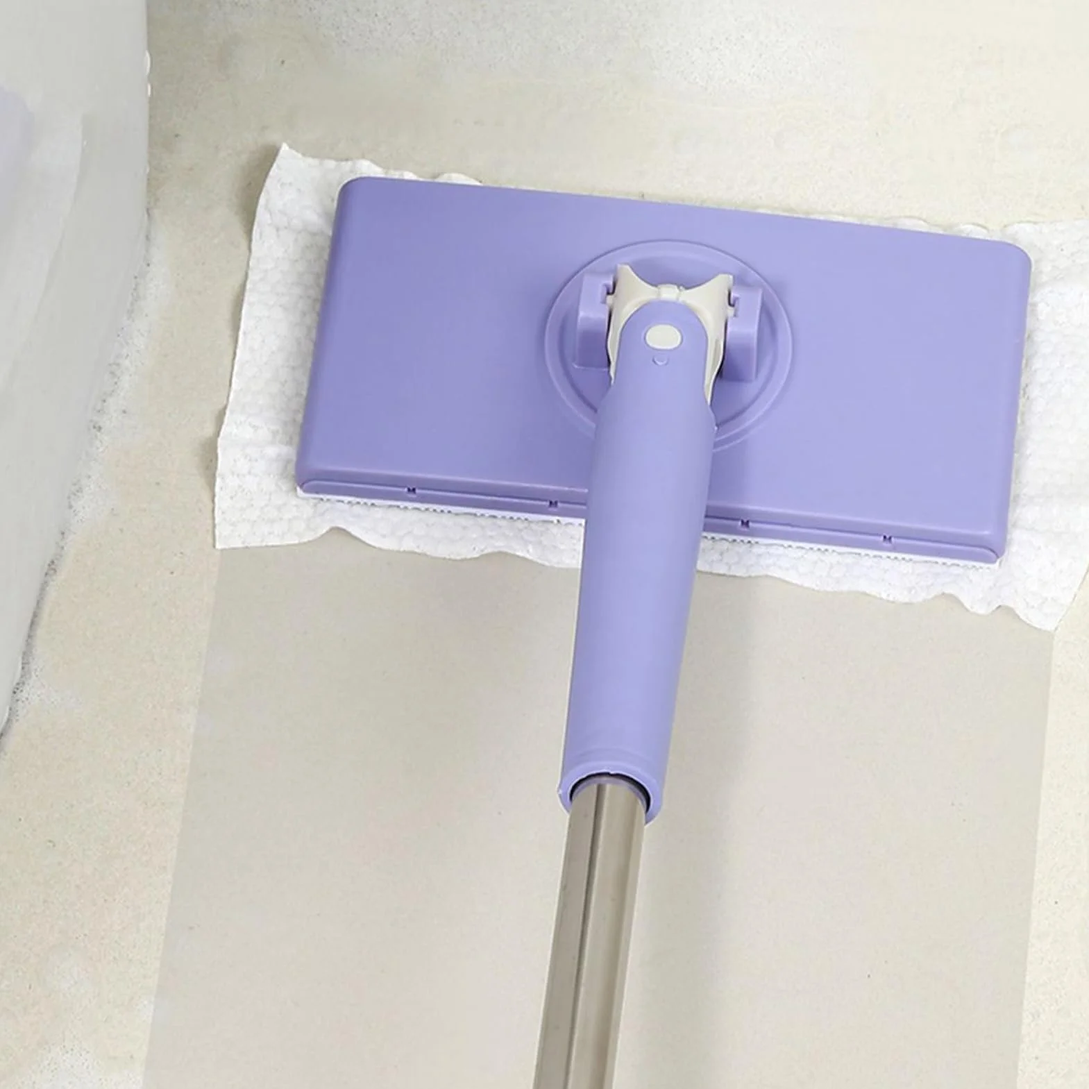 Mini mop ręczny, kompaktowy mop, długość 70 cm, kompatybilny z chusteczkami do twarzy, przenośny środek do czyszczenia podłóg, do domu, mieszkania, łazienki