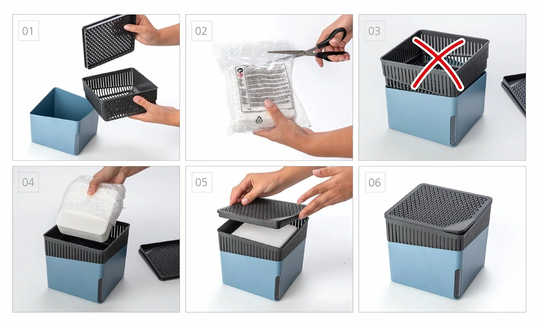 WENKO Osuszacz powietrza Cube, 1,6 l, 16,5 x 15,7 x 16,5 cm, Biały