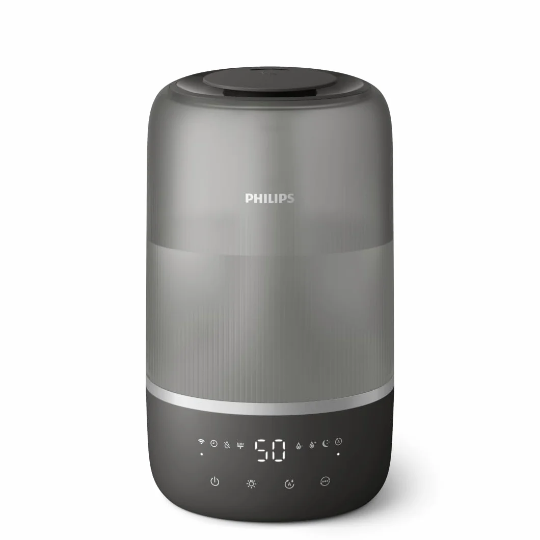 Philips Inteligentny nawilżacz, kompaktowy i mocny, z mgiełką Sky High, czas pracy do 32 godzin, aromaterapia, cichy, z ustawieniem snu i lampką nocną, do pomieszczeń o powierzchni do 41m² (HU1510/03)