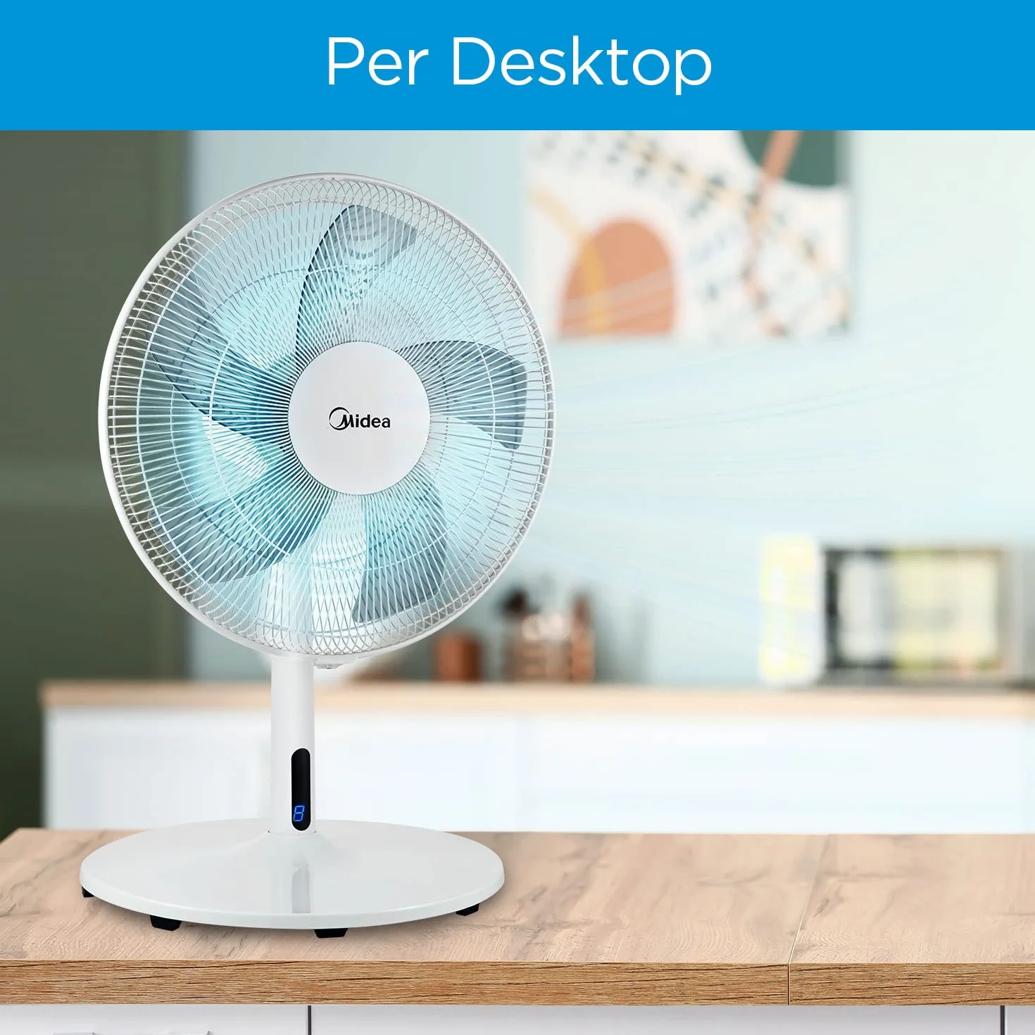 Midea FS40-18BR wentylator stojący 3 w 1, 8 prędkości, timer palma 40 cm, tworzywo sztuczne
