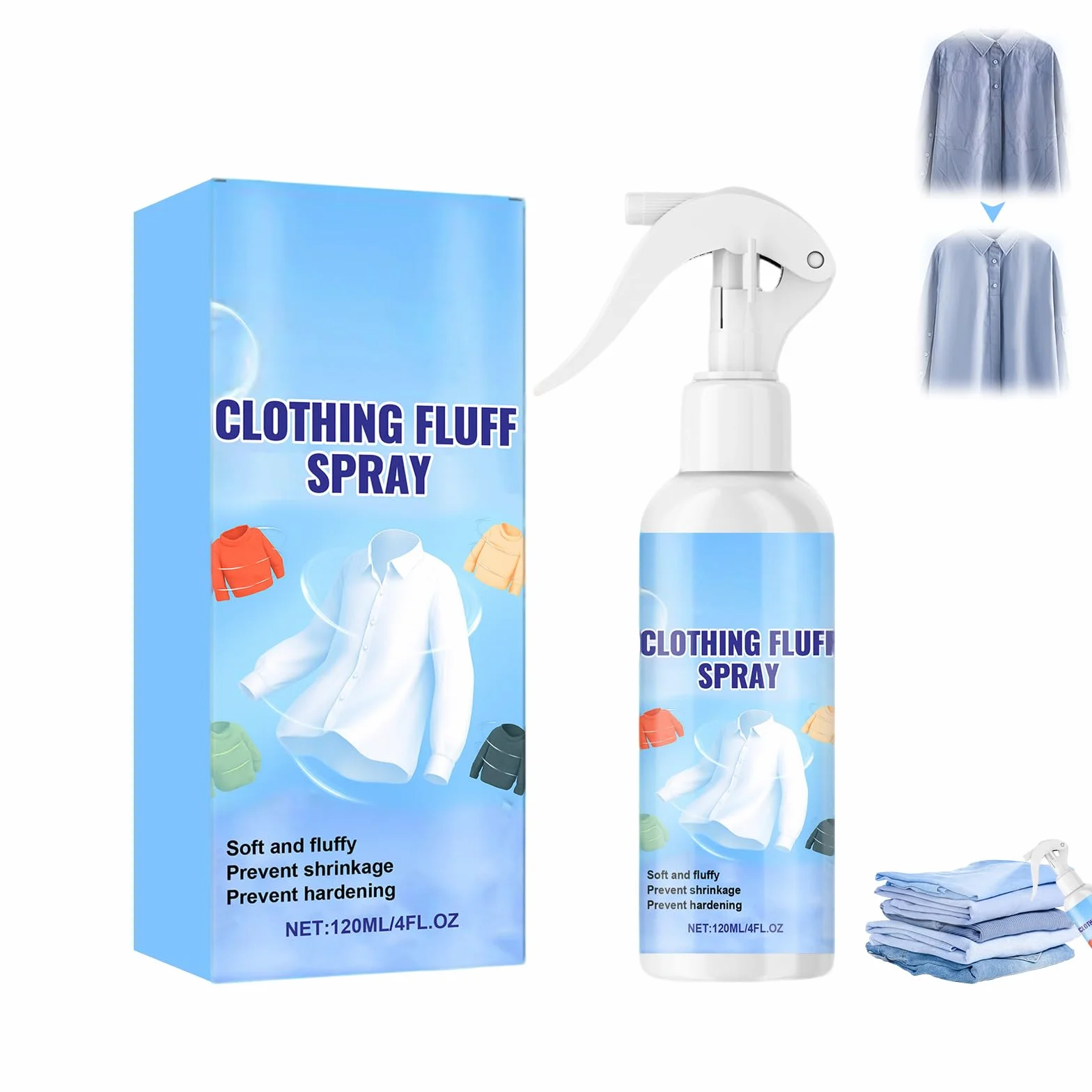 Antystatyczny spray antystatyczny w sprayu przeciwzmarszczkowy z odzieży, nadaje się do odzieży, zasłon i pościeli (120 ml)