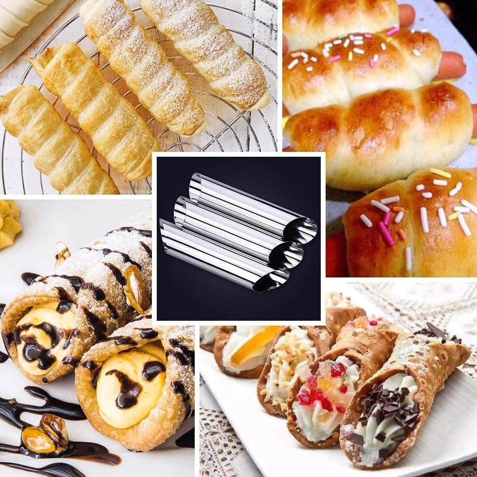 Cannoli Zestaw 12 tubek Cannoli Formy/Rurki do pieczenia ze stali nierdzewnej