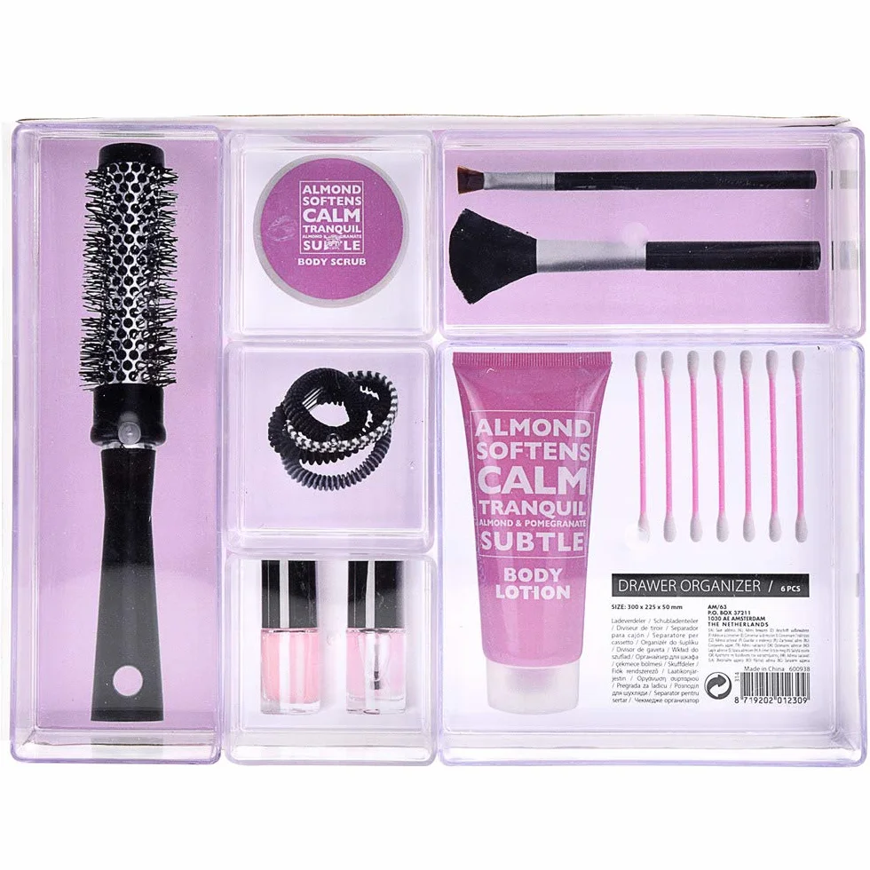 Organizer na Kosmetyki, Material, Przezroczysty, 6 sztuk
