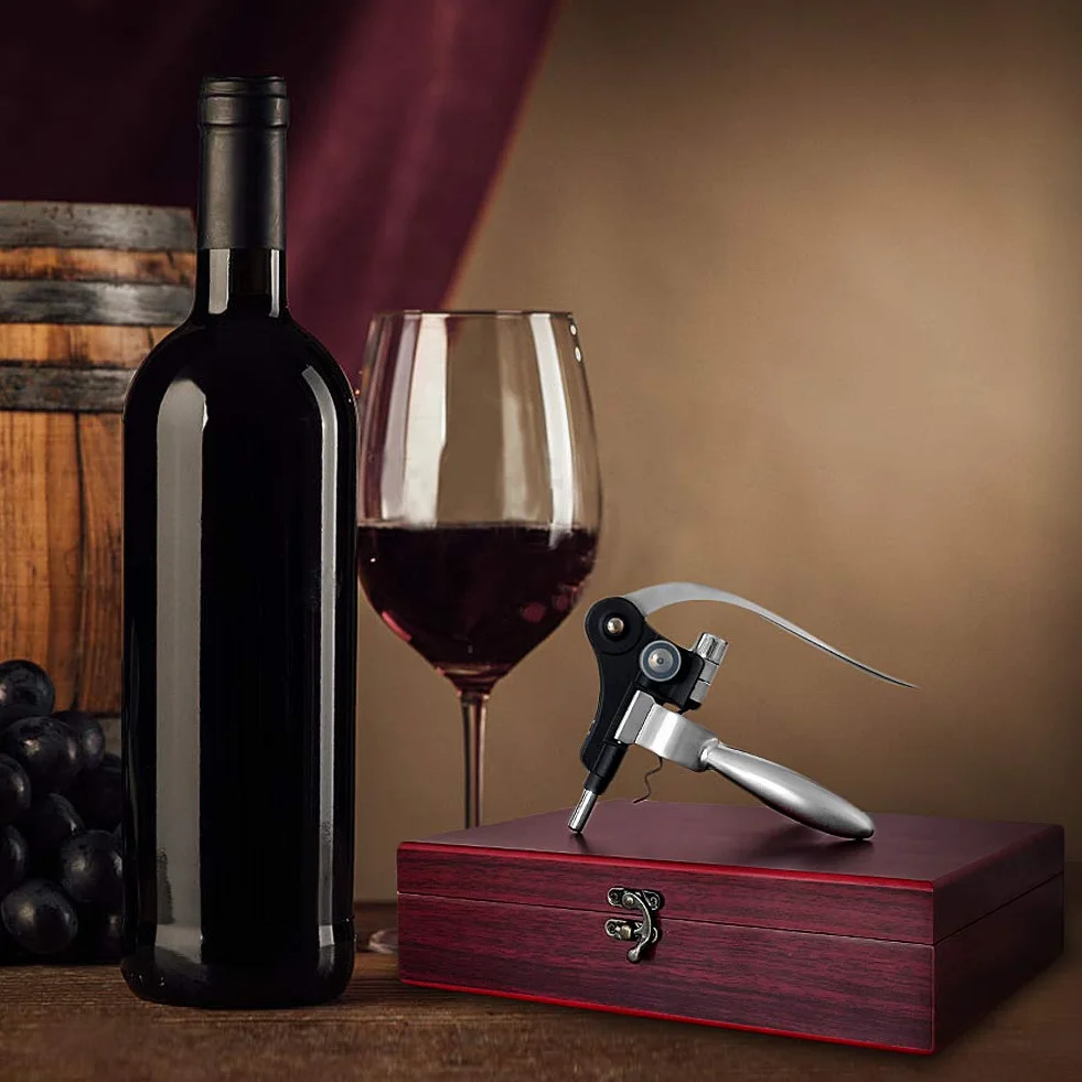 SumDirect Zestaw do otwierania wino, korkociąg królika z ramieniem dźwigni, zestawy akcesoriów, otwieracz do butelek, nożyki do folii, napowietrzacz, korki do wino, termometry