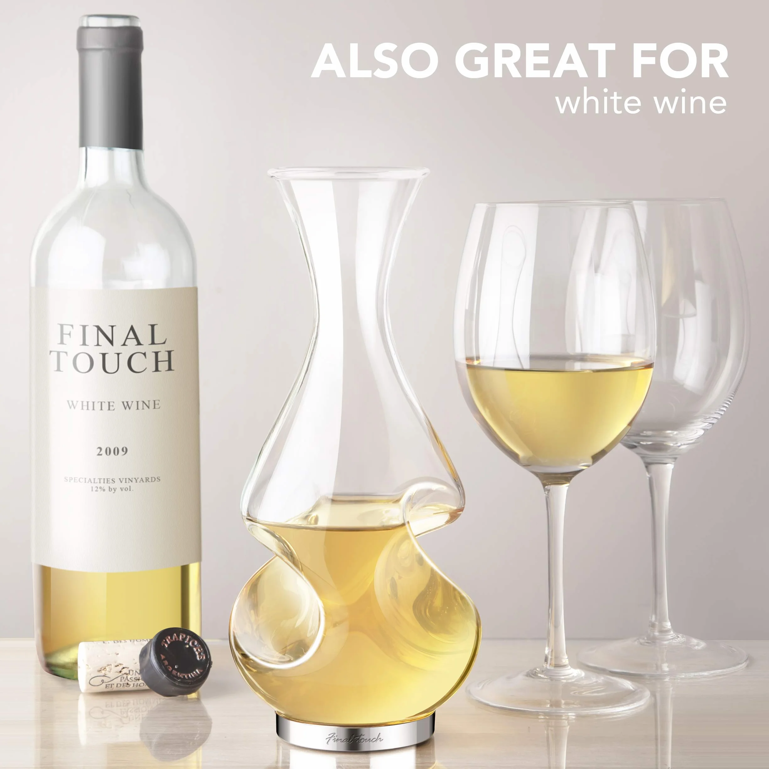 Final Touch Conundrum karafka do wina napowietrzacz prezent do picia, przezroczysty, 375 ml