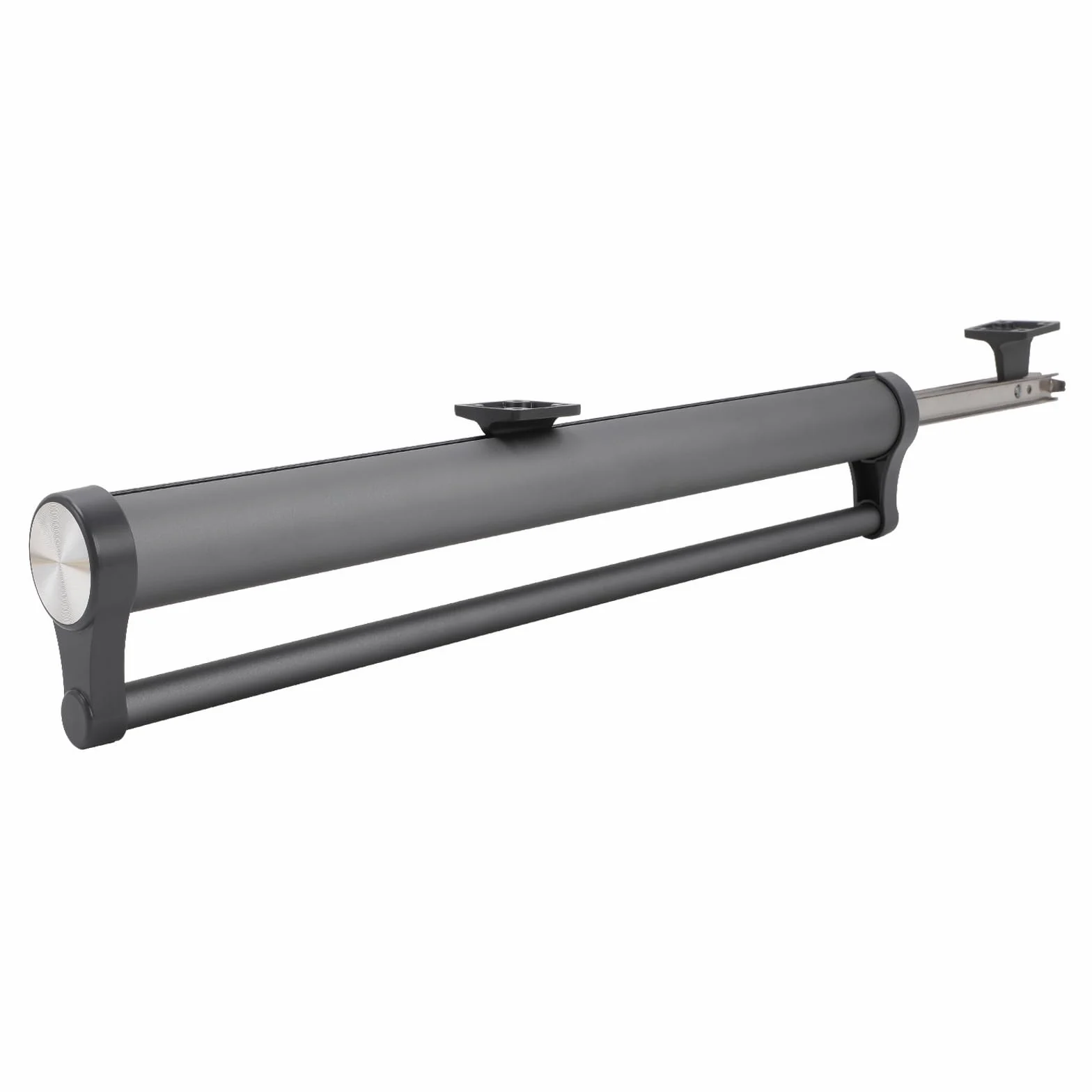 Wysuwany drążek na ubrania do szafy garderobiany, stop aluminium, wytrzymały, regulowany drążek na ubrania, oszczędność miejsca (szary, 342 mm)