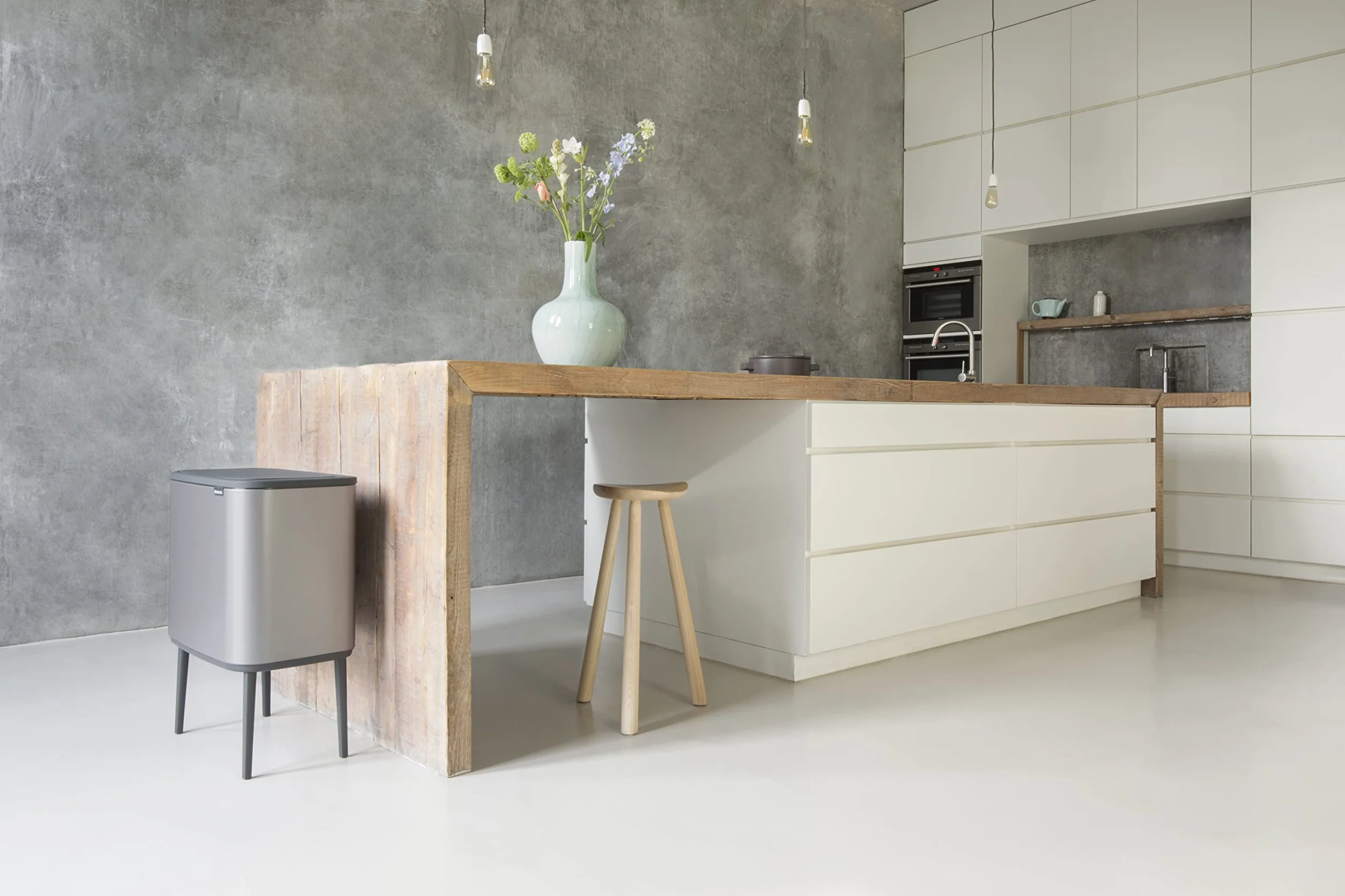Brabantia - Bo Touch Bin 23+11L - Duży Kosz na Śmieci do Kuchni - Otwieranie Soft-Touch - Podwójny Kosz z Wyjmowanymi Wewnętrznymi Wiadrami - Dołączone Worki na Śmieci - Platinum - 54 x 31 x 68 cm