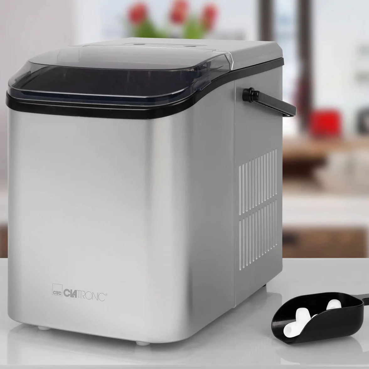 Clatronic EWB 3785 Machine à glaçon portable 12 kg/24h 105 W Noir Argent