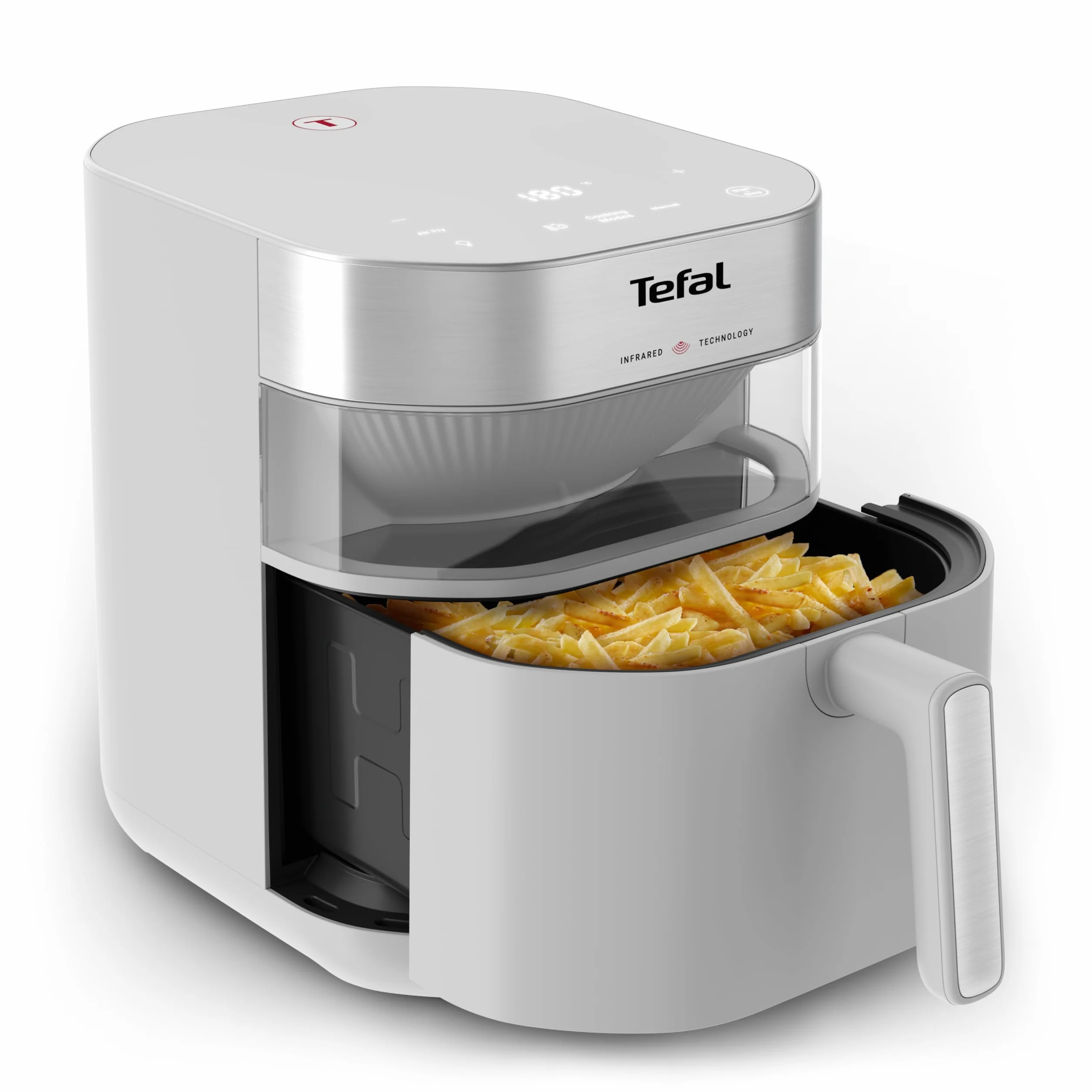 TEFAL EY831GE0 Frytkownica, beztłuszczowa, Easy Fry Infrared, chrupiące dania, cyfrowy panel, wyciągany ruszt, technologia podczerwieni, pieczenie od góry do dołu, pojemność 7L