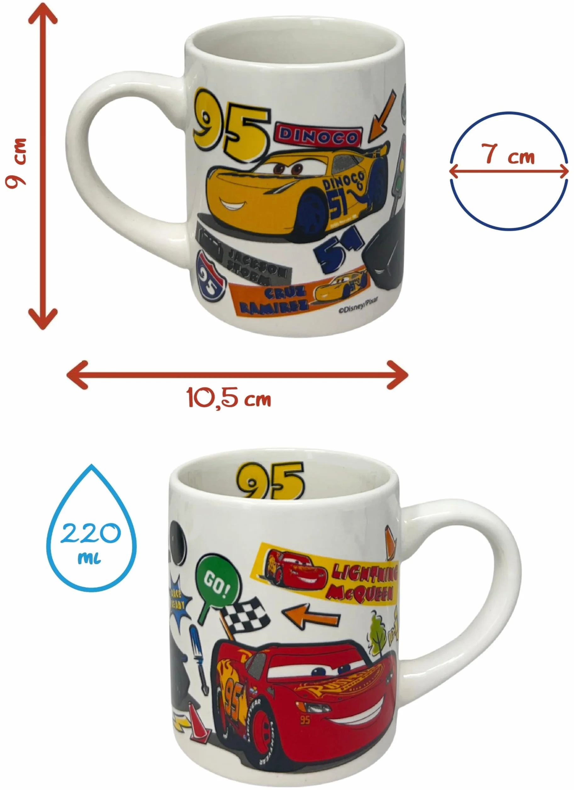 CARTOON 3-częściowy zestaw ceramiczny Disney Cars miska miska talerz zastawa stołowa dla dzieci zestaw obiadowy