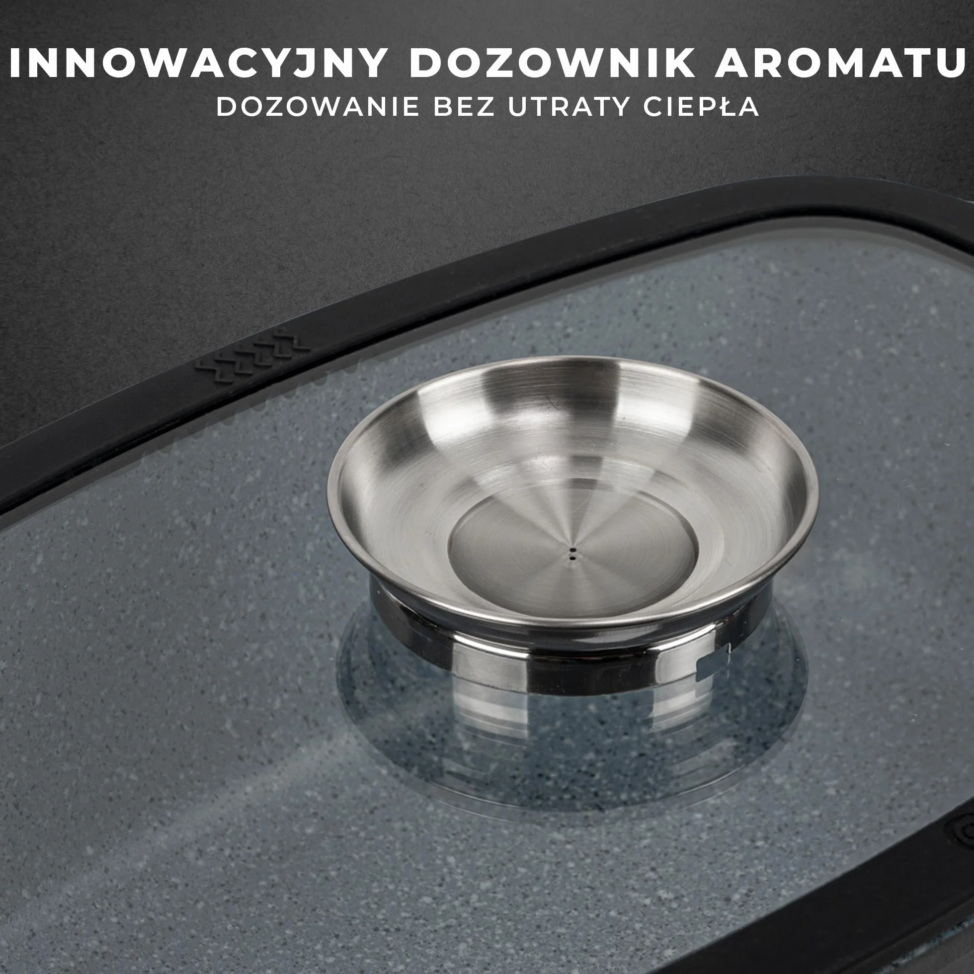 KARL HAUSMANN Duża Brytfanna Gęsiarka Granitowa - 5.5L - z Pokrywą i Dozownikiem Aromatu - Powłoka Nieprzywierająca do Gotowania bez Tłuszczu - Kompatybilny ze Wszystkimi Kuchenkami