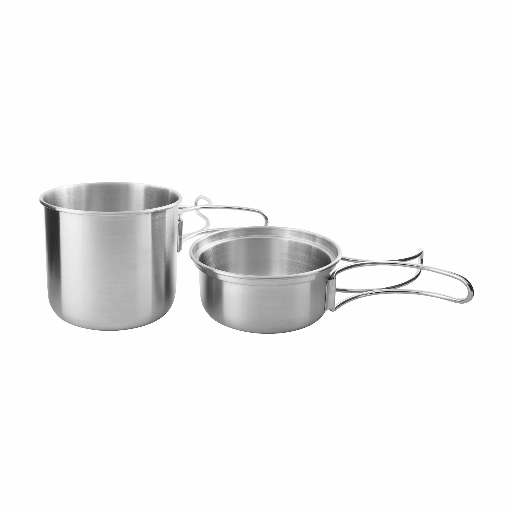 Tatonka Zestaw kubków Handle Mug (500/600/850 ml) – zestaw kubków ze stali nierdzewnej składający się z kubka i pokrywki – ze składanymi uchwytami i skalą objętości – kompatybilny z szeroką szyjką