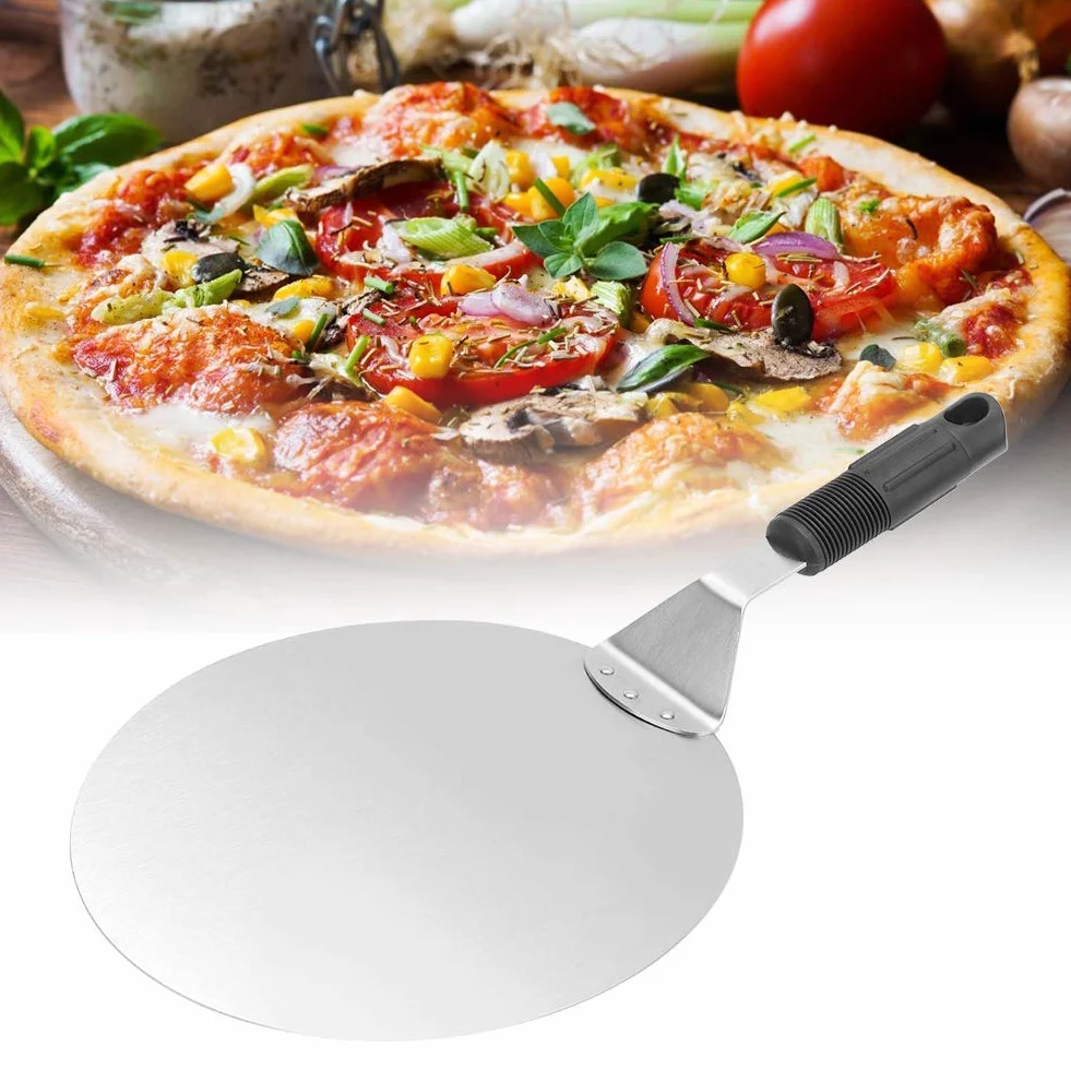 Linian obieraczka do pizzy, okrągłe łopatki do ciasta narzędzia do pieczenia z uchwytem