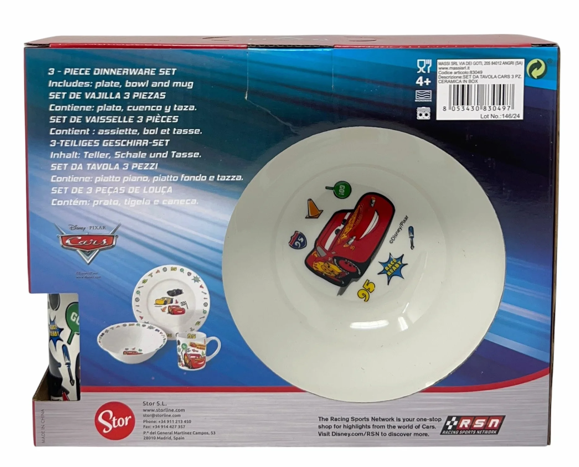 CARTOON 3-częściowy zestaw ceramiczny Disney Cars miska miska talerz zastawa stołowa dla dzieci zestaw obiadowy