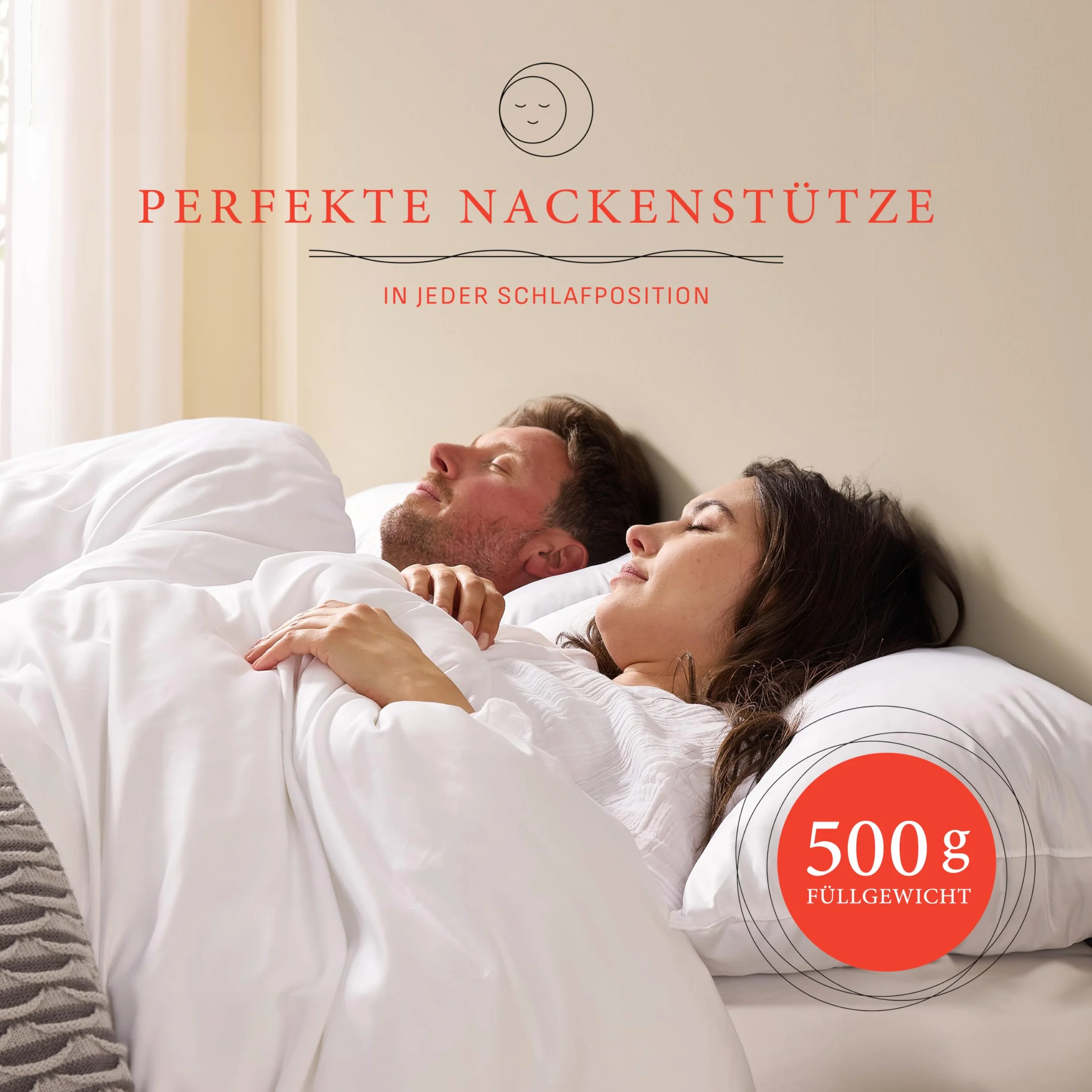 Pullman Poduszka na ból karku, jakość hotelowa, z mikrofibry, wygodna dla alergików, poduszka do spania z wypełnieniem 500 g, certyfikat Oeko-Tex, 40 x 80 cm