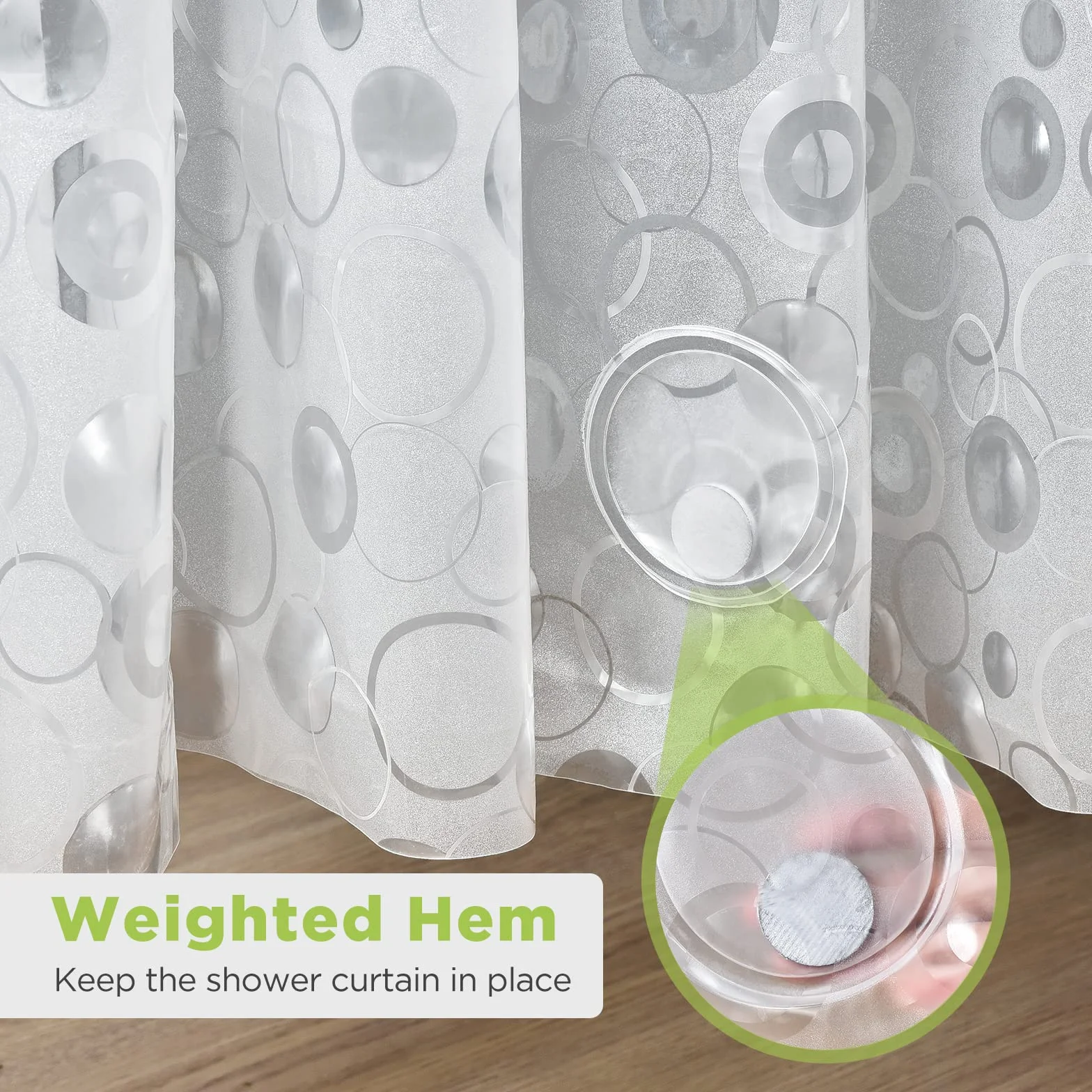 OTraki Zasłona prysznicowa 240 x 200 cm, półprzezroczysta, wodoodporna, odporna na pleśń, 0,18 mm, gruba, matowa, łazienkowa z 16 haczykami do wanny Shower Curtain