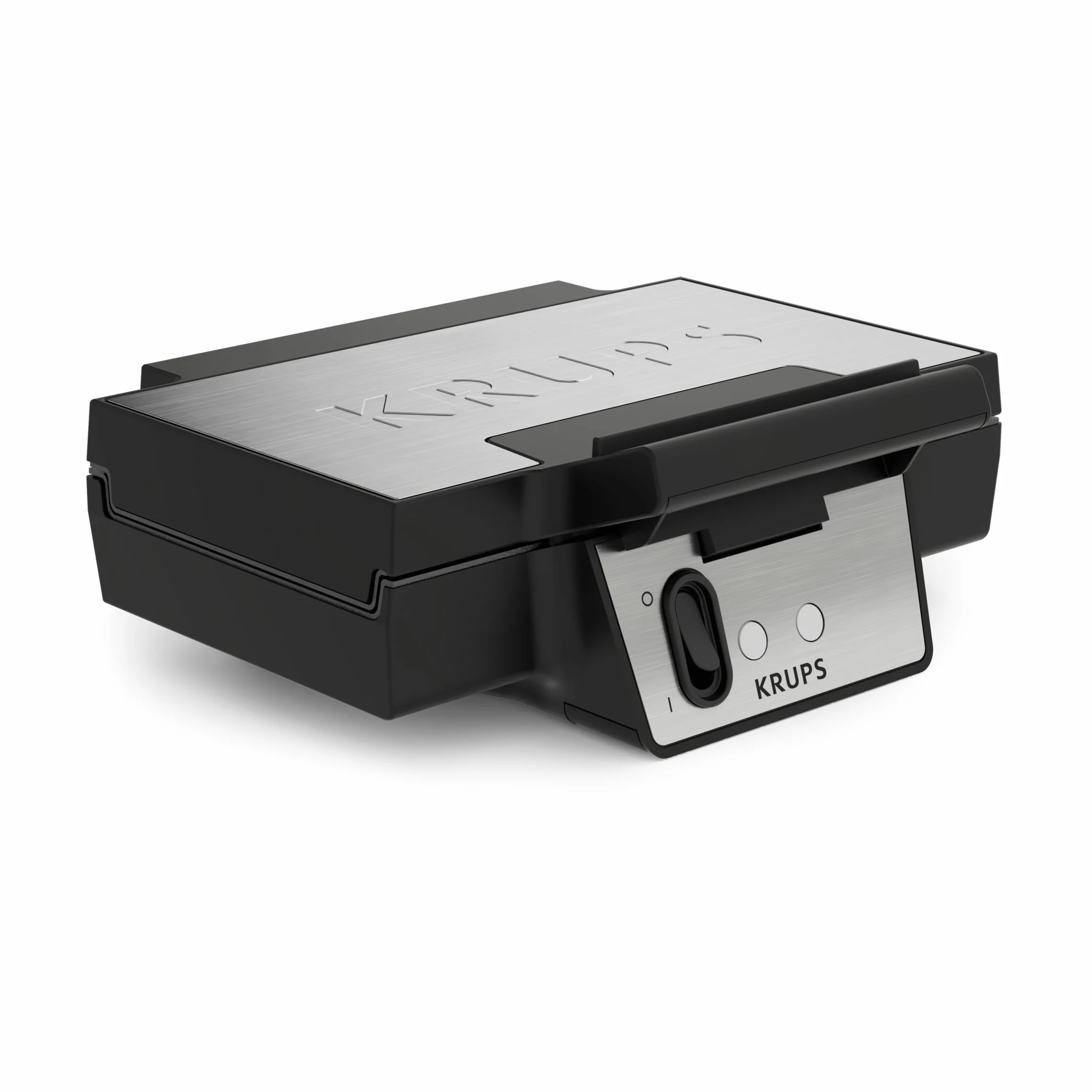 Krups FDK261 Iconic Gofrownica, moc 850 W, płyty nieprzywierające z powłoką ceramiczną, ikoniczne wzornictwo, pionowe przechowywanie, przyjazny dla użytkownika, srebrny/czarny