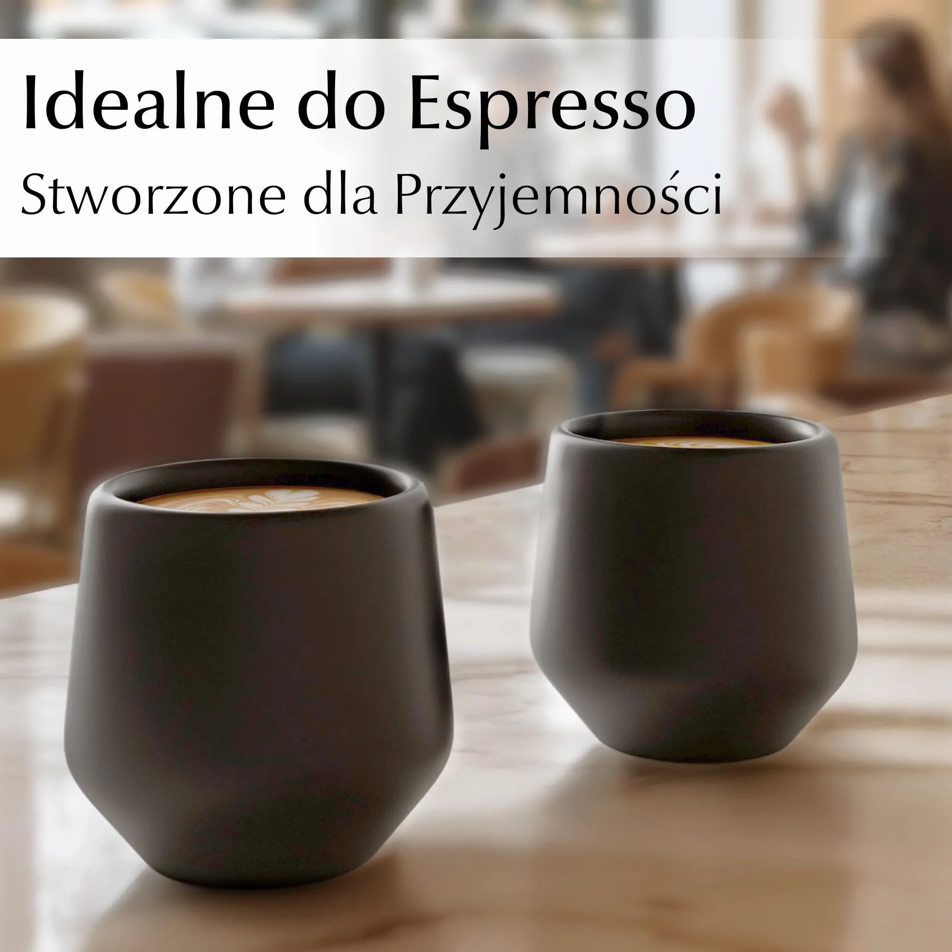 MIAMIO Zestaw filiżanek do espresso 4 sztuki 90 ml ceramiczne japońskie czarne