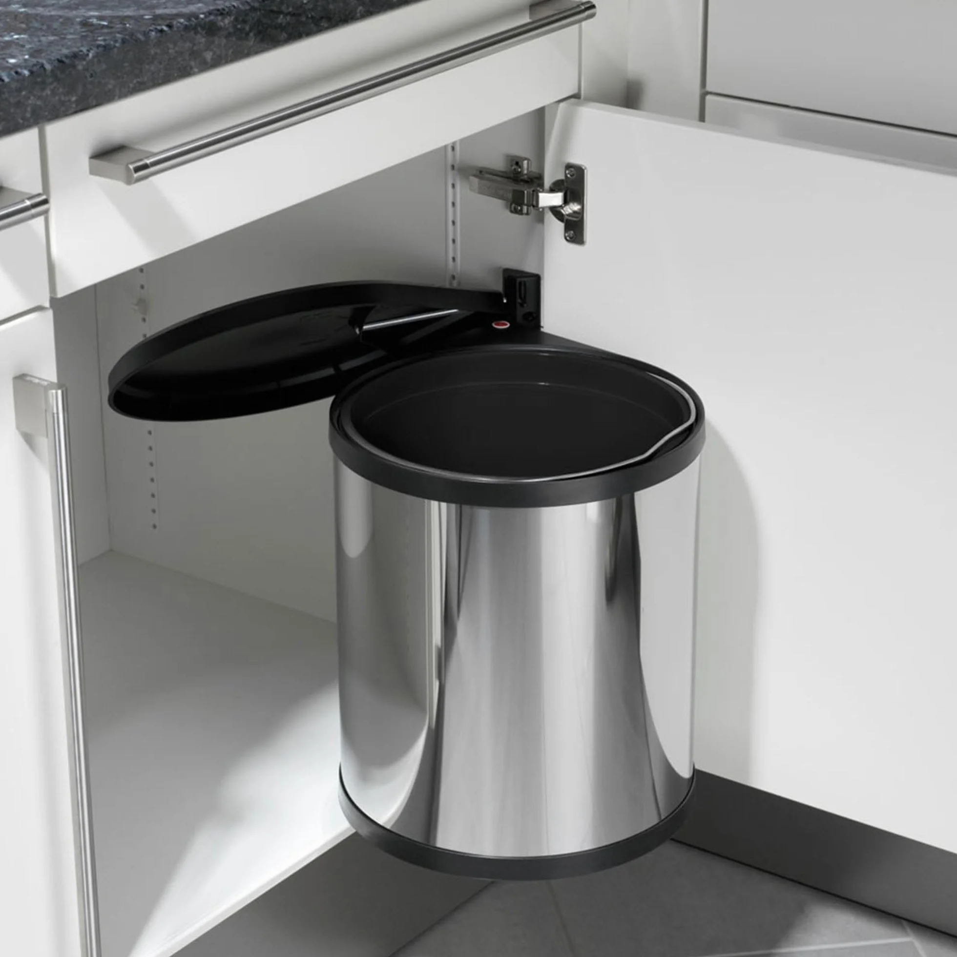 Hailo 3555-101 Kompaktowy pojemnik ze stali nierdzewnej, 15 l