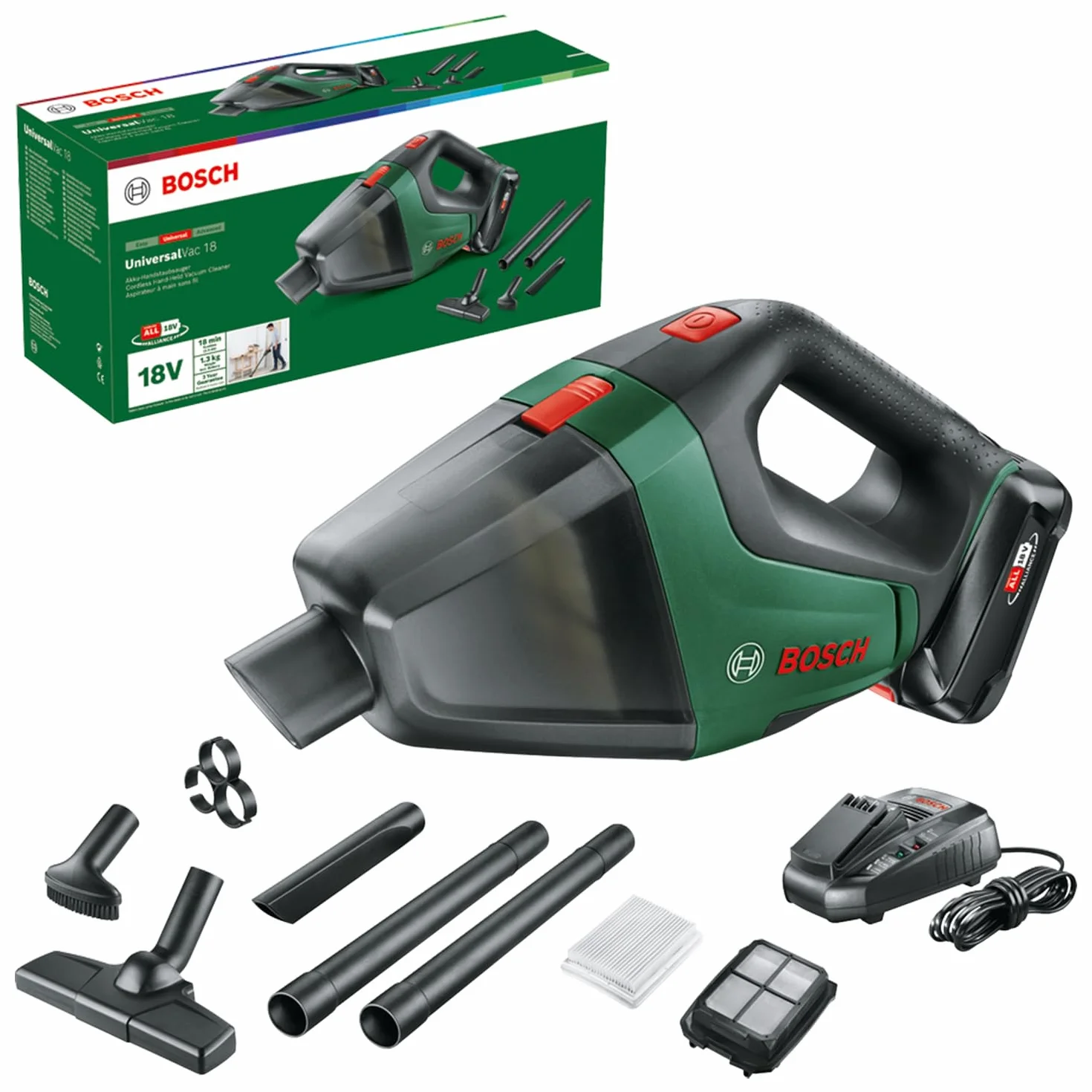 Bosch Home and Garden UniversalVac 18 Handstaubsauger 18 V inkl. Akku (06033B9103)