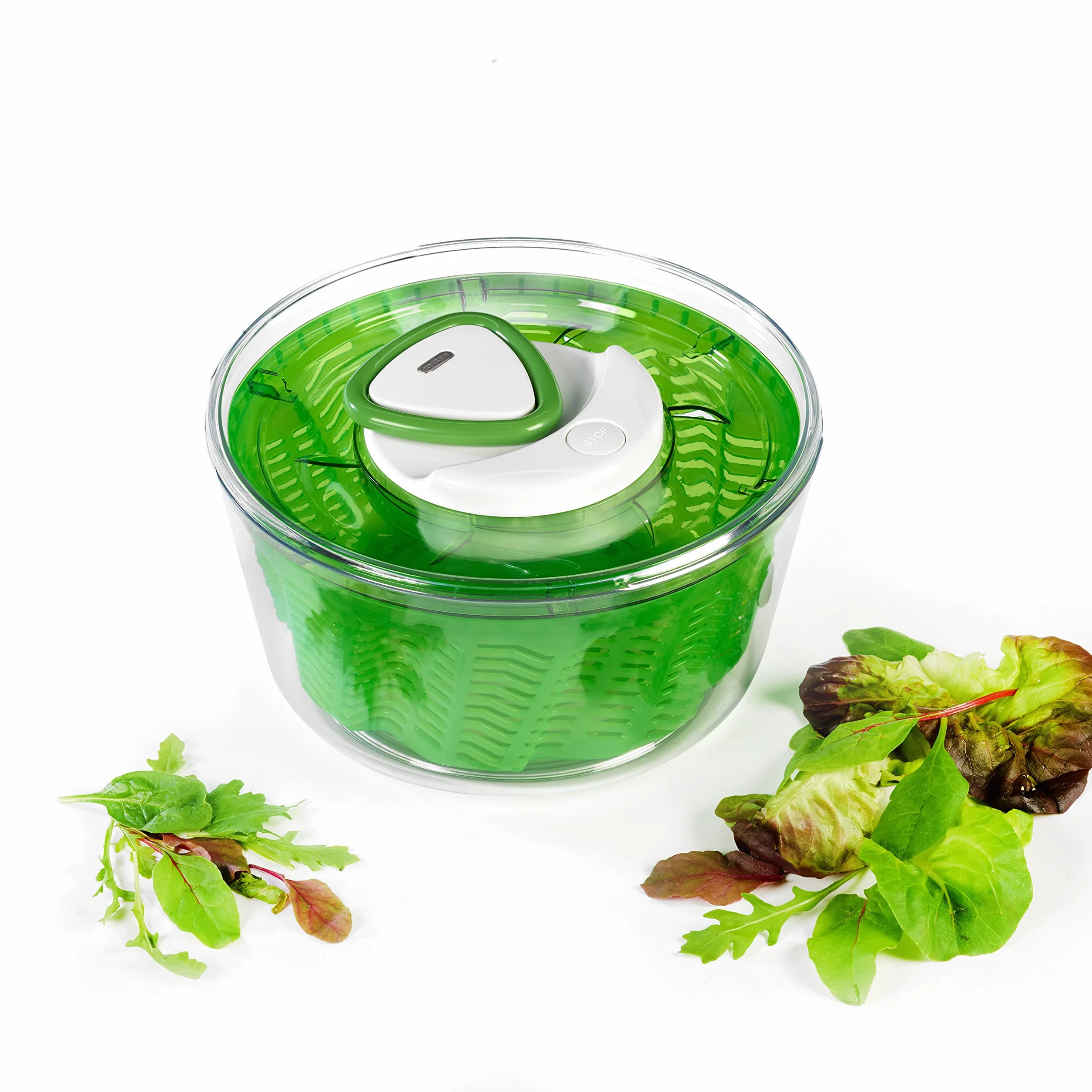 Zyliss Easy Spin 2 Salad Spinner, duża pojemność 6 l, plastik, zielony, unikalna technologia AquaVent™, zwijany przewód i system hamulcowy, antypoślizgowa podstawa/łatwe czyszczenie