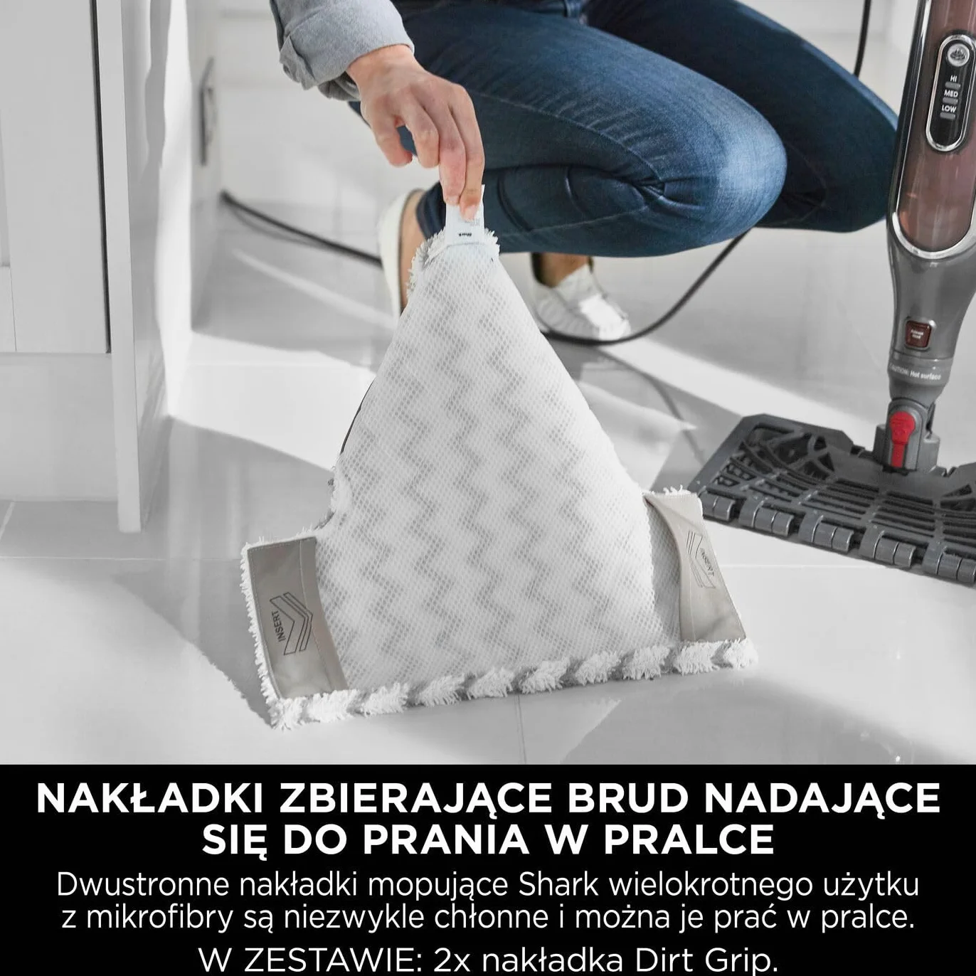 Shark Automatic Klik n' Flip Mop parowy do twardych podłóg z kontrolą pary, funkcją Steam Blaster, 2 nakładki czyszczące które można prać, pojemnik na wodę 350ml, kabel 6 m, szaro/bordowy S6003EU