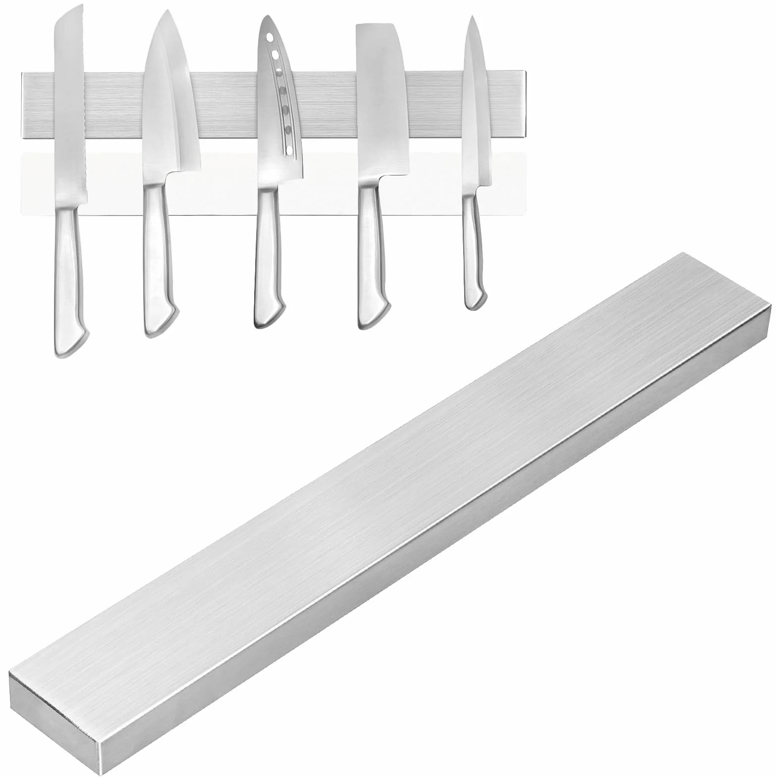 Samoprzylepna listwa magnetyczna, 30 cm, magnetyczna listwa na noże ze stali nierdzewnej, magnetyczny uchwyt na noże, blok na noże, super silny magnes, nadaje się do wszystkich rodzajów noży