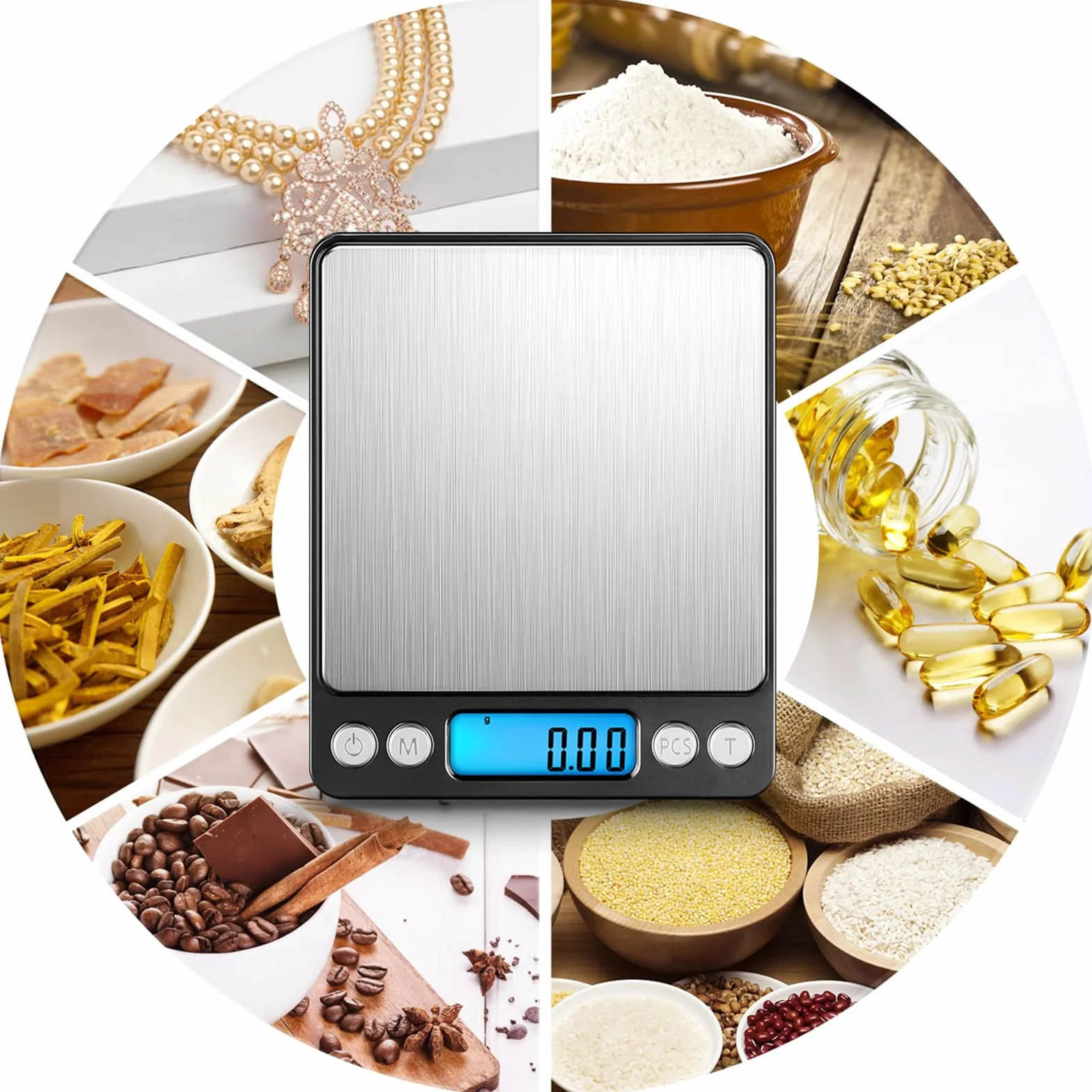 Waga cyfrowa dokładność ORIA 500g/0,01g przenośna równowaga części biżuterii ekran LCD 6 jednostek funkcja licznik tarowania części automatyczne wyłączanie waga kalibracja 100g