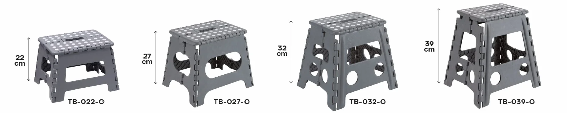 ARREGUI TB-022-G Składany stołek 150 kg 22 cm Szary