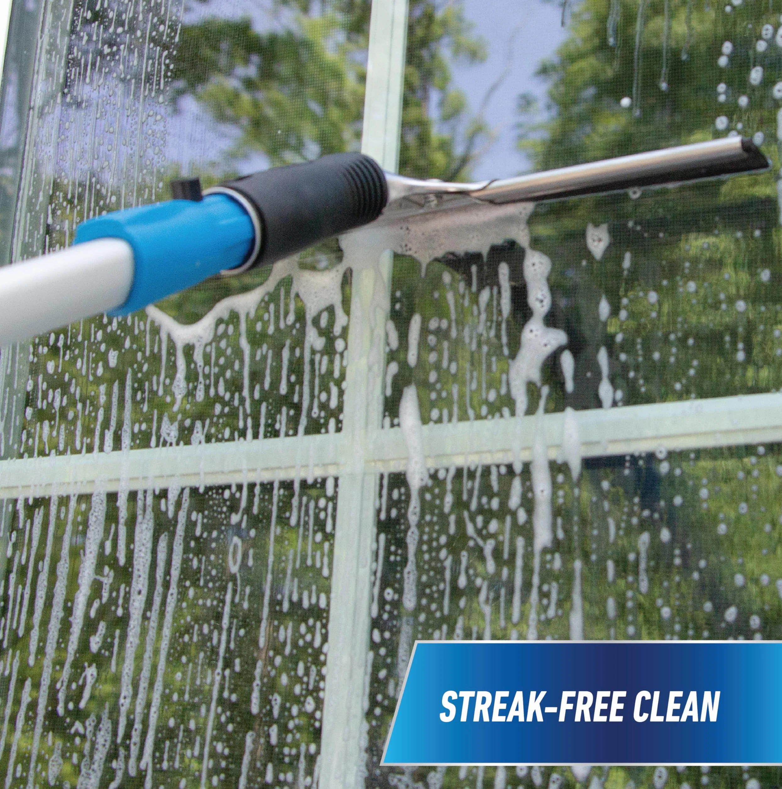 Unger Professional 12" Performance Window & Glass Cleaning Squeegee with Replacement Rubber - Cleaning Supplies, Heavy Duty Squeege for Window Cleaning, Streak-Free Results