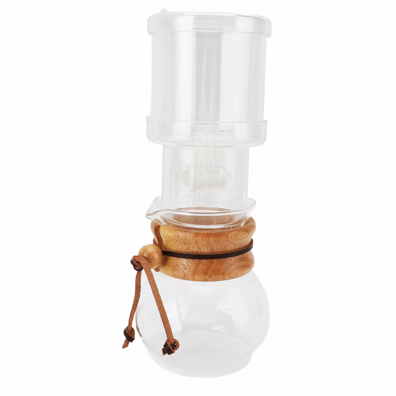 AUNMAS Ekspres do Kawy Mrożonej Ice Cold Brew Dripper, 400 Ml, Przezroczysty Szklany Ekspres do Kawy Mrożonej Cold Brew Drip Tower z Papierowymi Filtrami do Domu, Biura, Kawiarni,