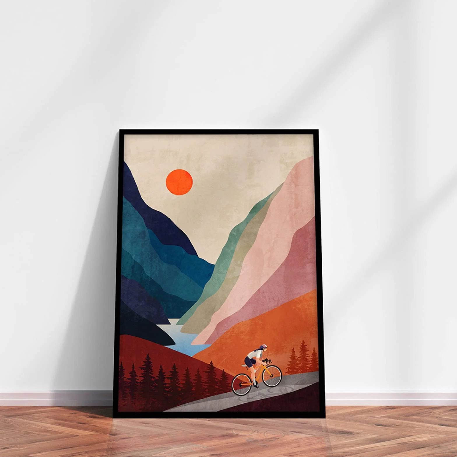 Kolarstwo wznoszące się góry plakat nadruk płótno obraz motywacyjny rower sztuka ścienna zdjęcia rower plakat do salonu wystrój domu 50 x 70 cm nieoprawiony