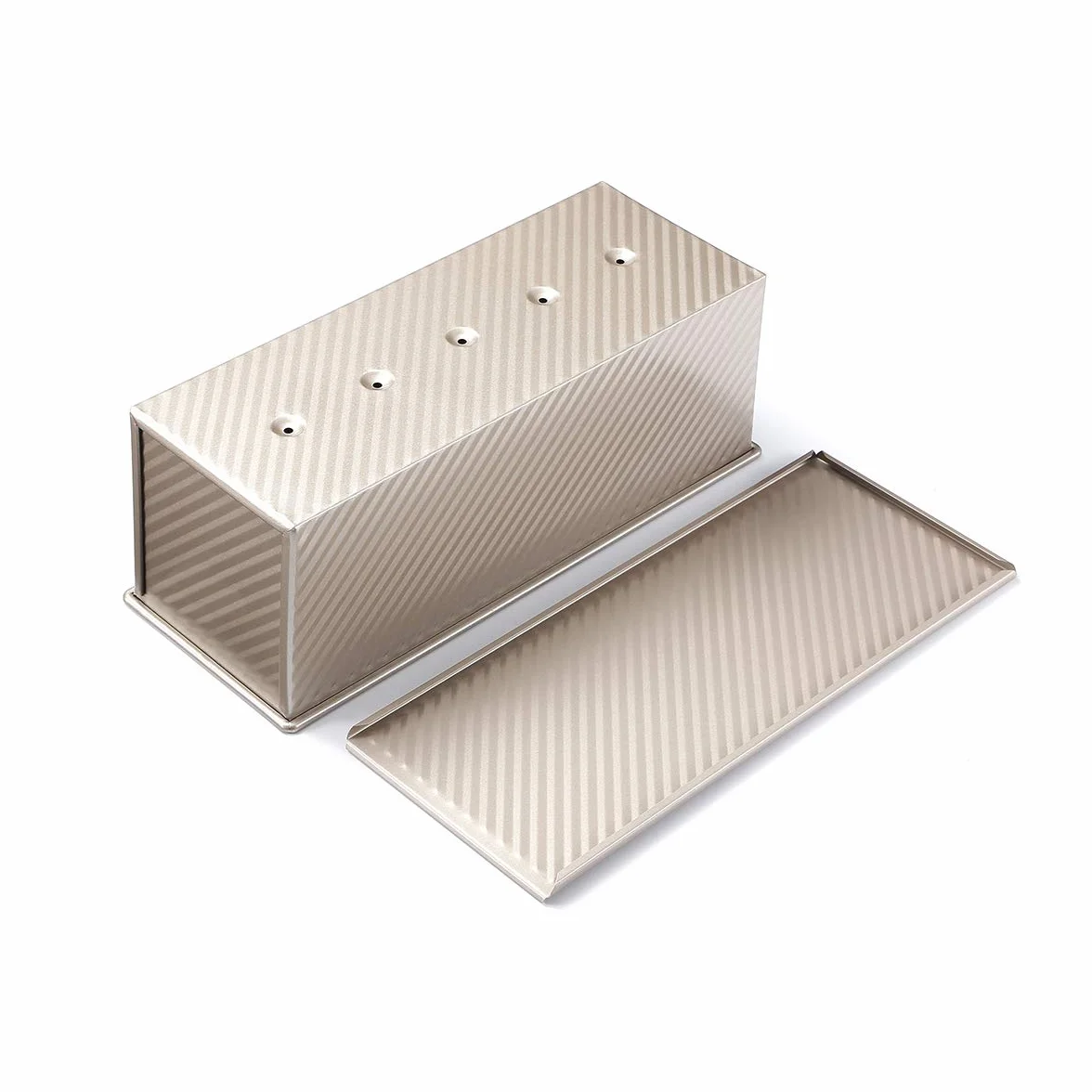 Monfish Pullman forma do bochenka chleba puszka z przesuwaną pokrywką stal aluminiowa 1000 g ciasto champgne gold nieprzywierająca 34 x 13,5 x 12 cm