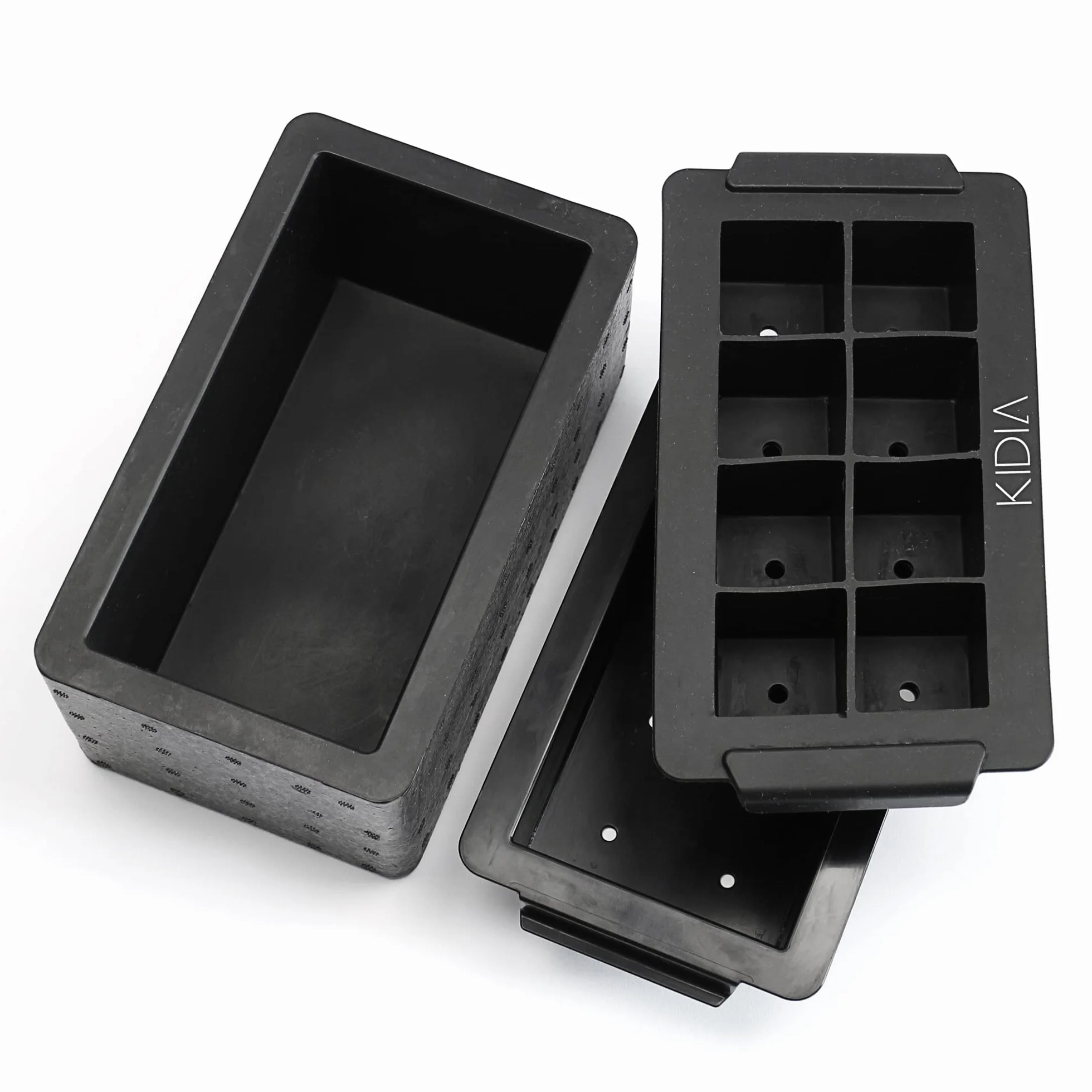 Kidia Ice Clear Cube Maker – Przezroczyste Kostki Lodu 8× 5x5x5 cm – Zamrażanie Kierunkowe, Silikon Spożywczy, Izolowany Pojemnik