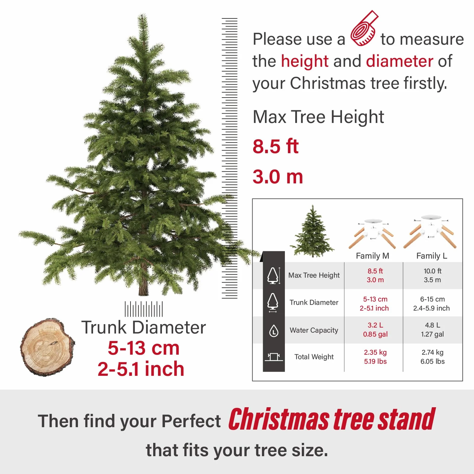 Tree Nest stojak na choinkę M biały