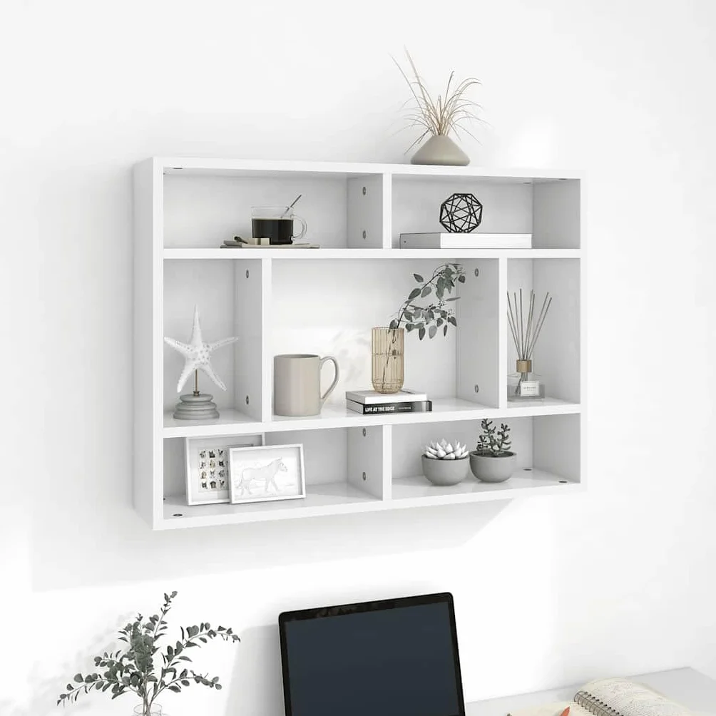 vidaXL Półka ścienna, biała, 75x16x55 cm, materiał drewnopochodny